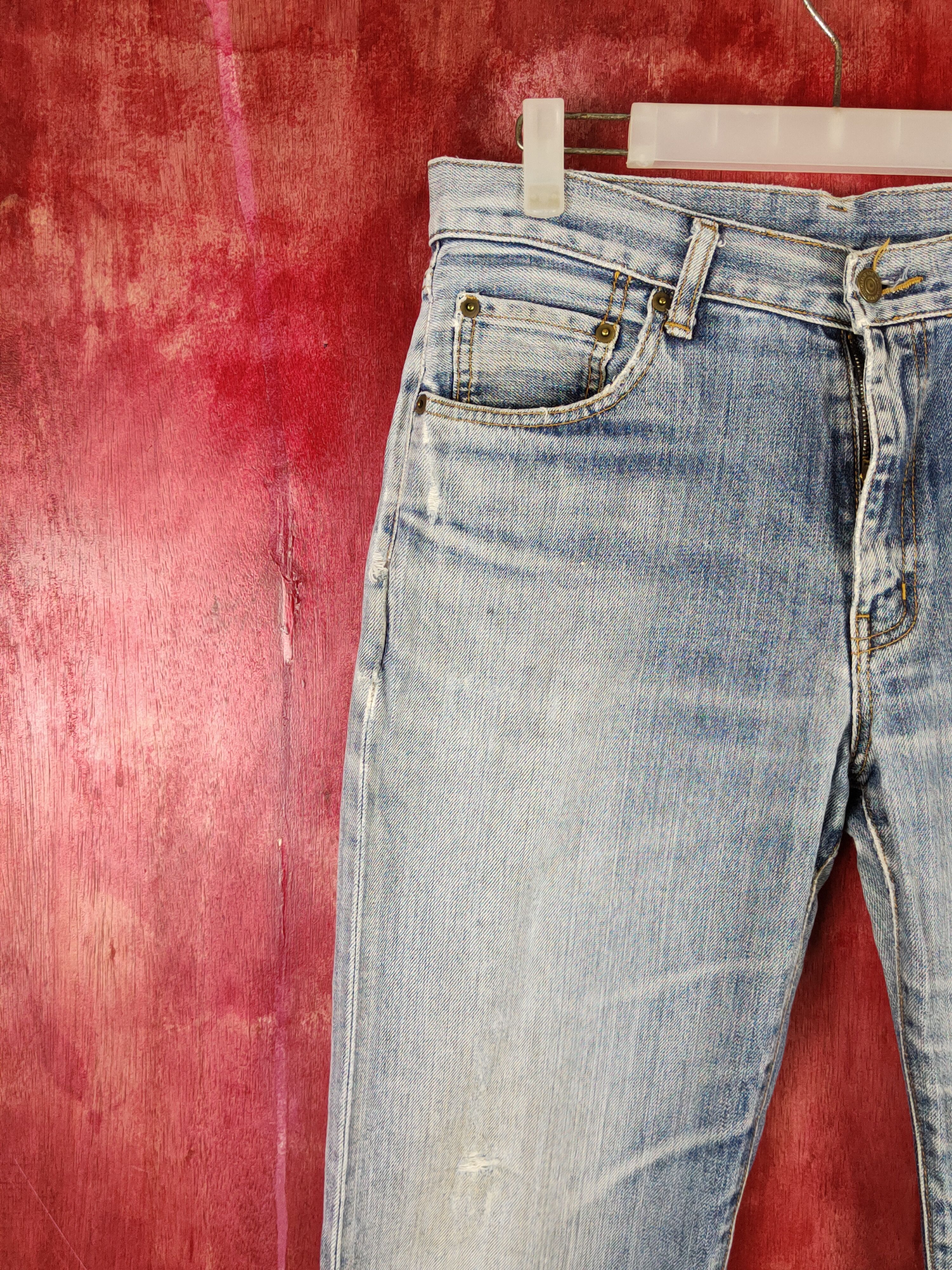 Japanese Brand Uniqlo Blue Distressed Ripped Jeans #S2194 Size US 32 / EU 48 - 3 Thumbnail