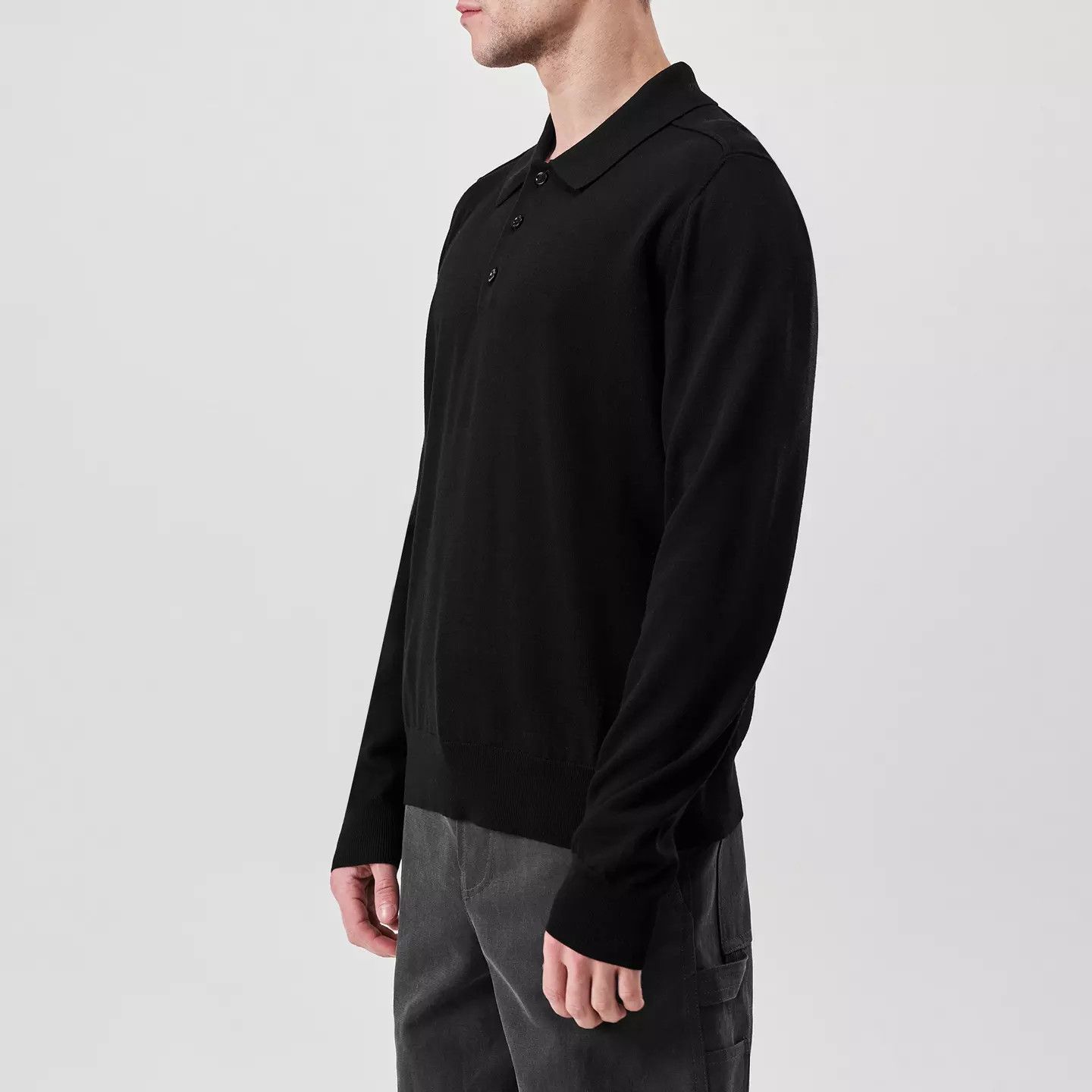 Burberry o1g2r1mq0426 Long Sleeve Knit Polo Shirt in Black Size US M / EU 48-50 / 2 - 3 Thumbnail