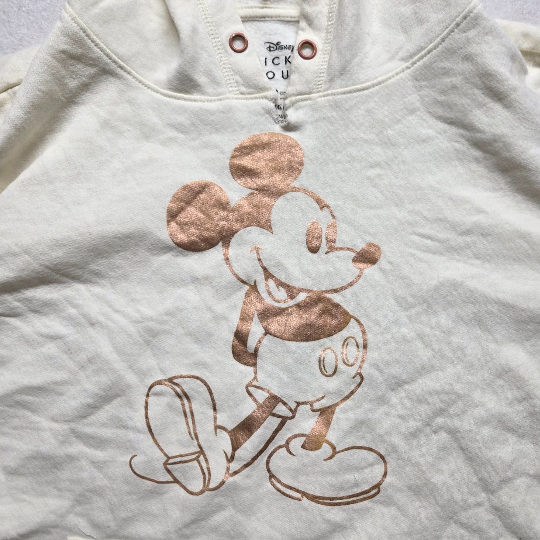 Disney Disney Mickey Mouse Crop Top Hoodie Sweatshirt Women’s XL Ivory Pullover Sweatshirt Disney Size XL / US 12-14 / IT 48-50 - 2 Thumbnail