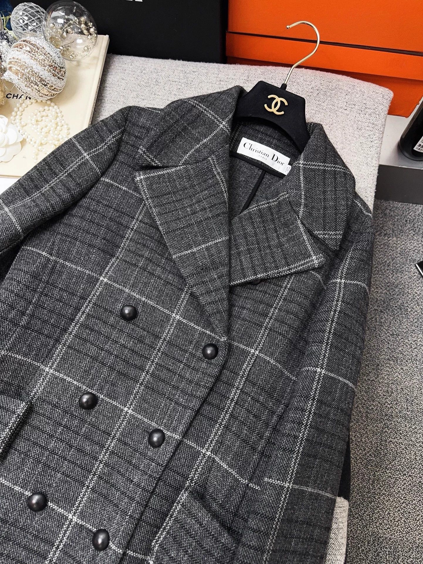 Dior Dior Lapel D/B Gray Glencheck Big Pocket Mid-L 42 Size M / US 6-8 / IT 42-44 - 4 Thumbnail