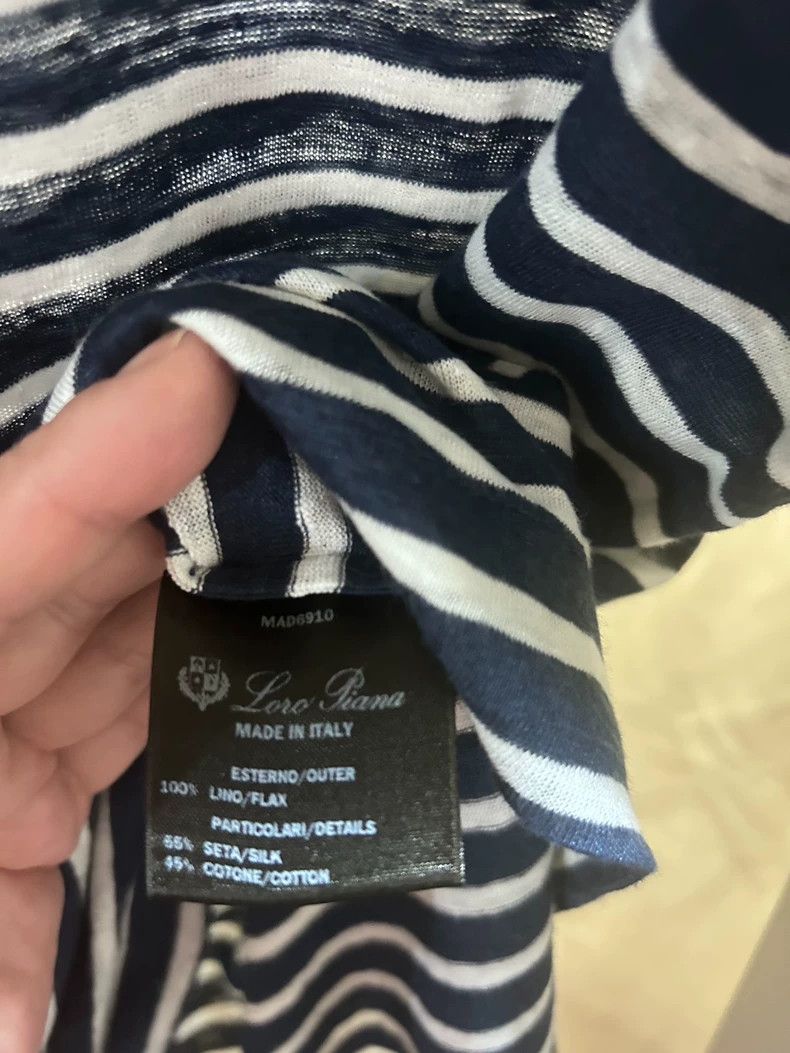 Loro Piana LORO PIANA Dark blue striped linen T Size S / US 4 / IT 40 - 4 Thumbnail
