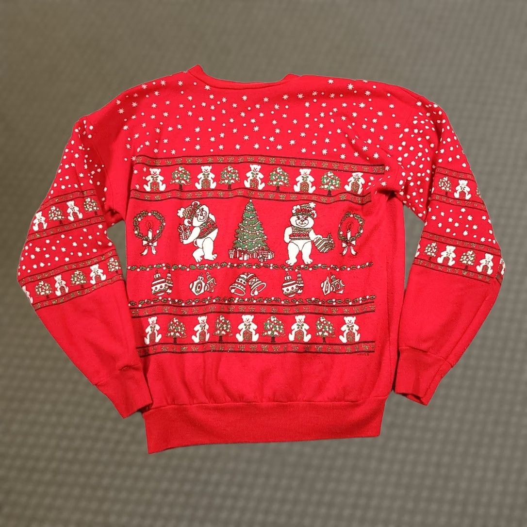 Vintage VINTAGE Grandma Christmas Sweater Teddy Bear Womens Large Red Acrylic USA Made Sweater Pullover Knit Mens? Womens Size L / US 10 / IT 46 - 1 Thumbnail