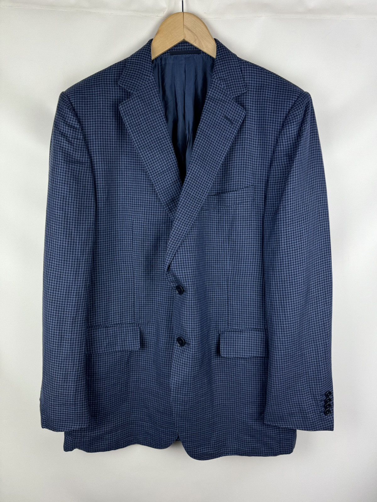 Ermenegildo Zegna Ermenegildo Zegna Duo Wool Silk Linen Checked Blazer Jacket Size 46R - 1 Thumbnail
