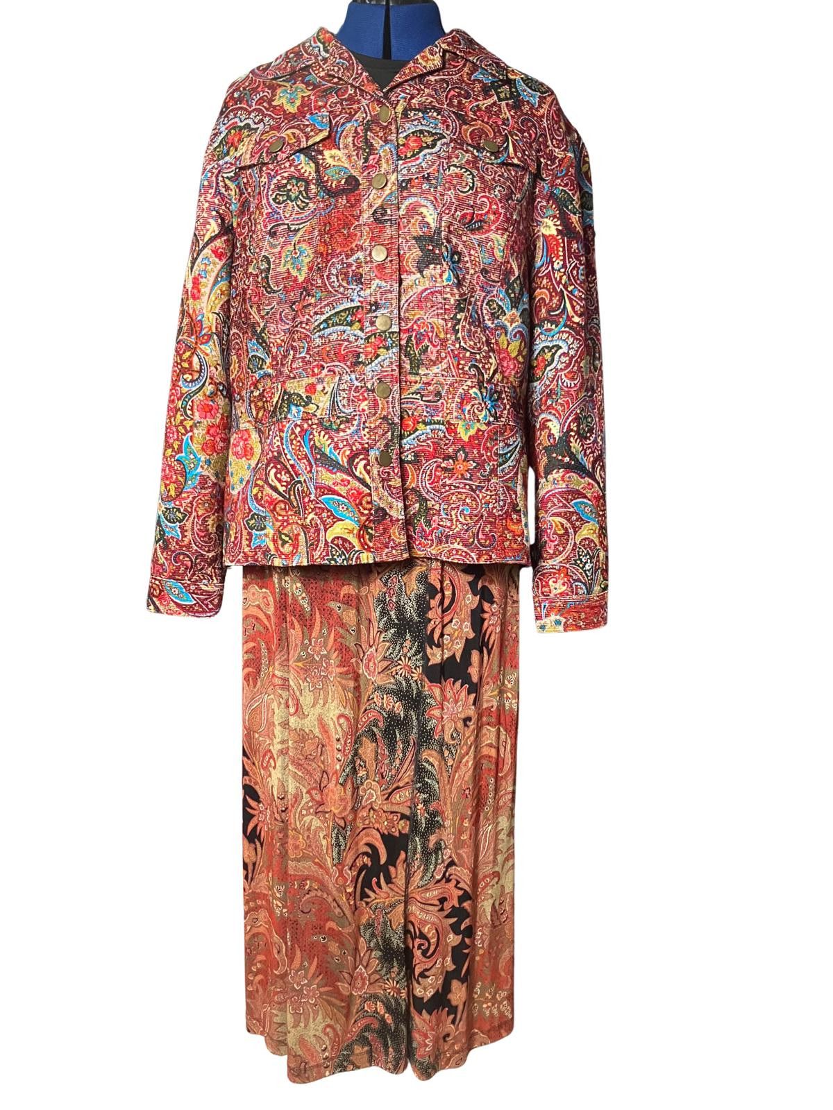 Coldwater Creek Coldwater Creek 2-Piece Paisley Jacket & Skirt Set PXL Size M / US 6-8 / IT 42-44 - 2 Thumbnail