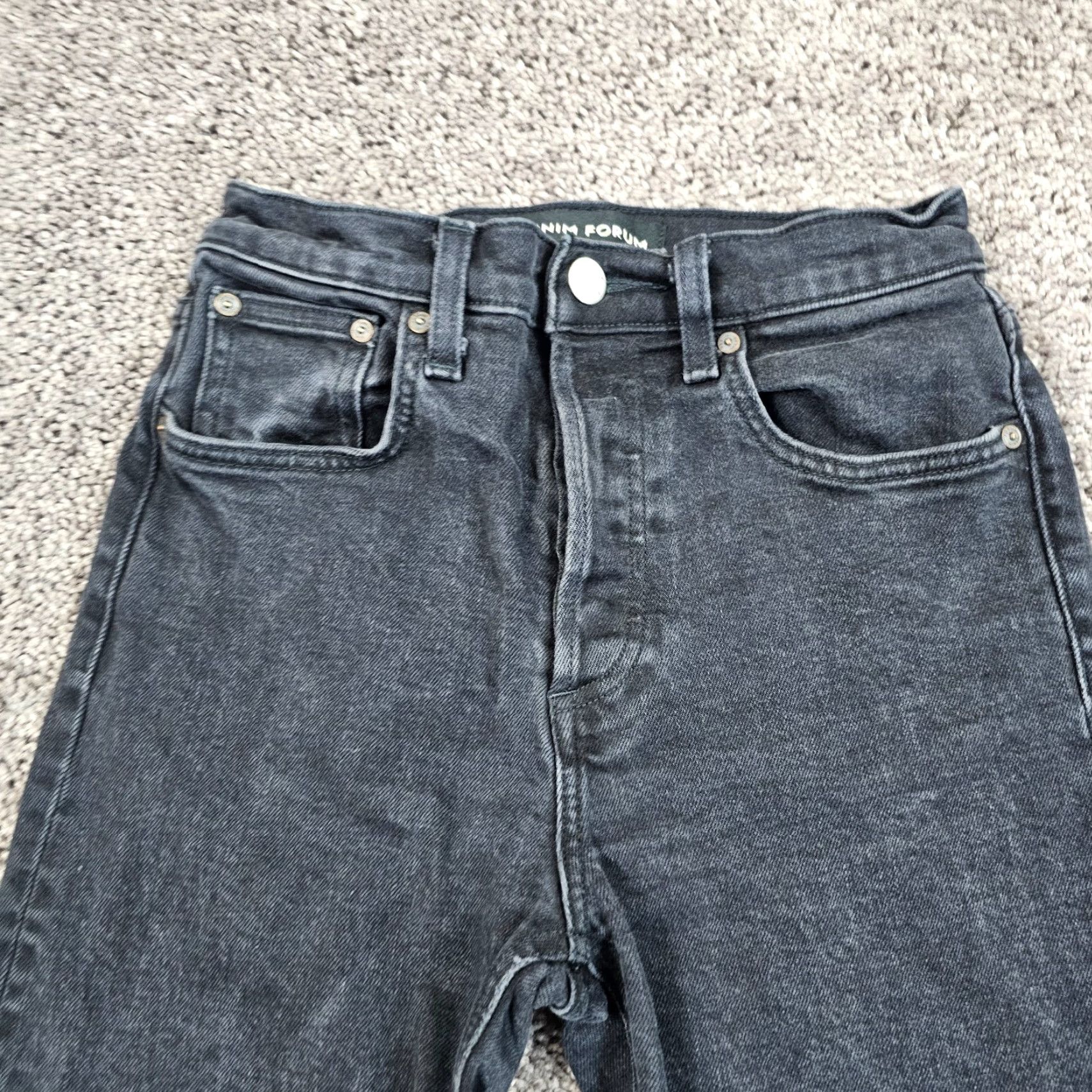 Vintage Denim Forum Jeans Women 26 Black High Rise Slim Ankle Fray Stretch 24x26 Size 24" / US 00 / IT 34 - 2 Thumbnail