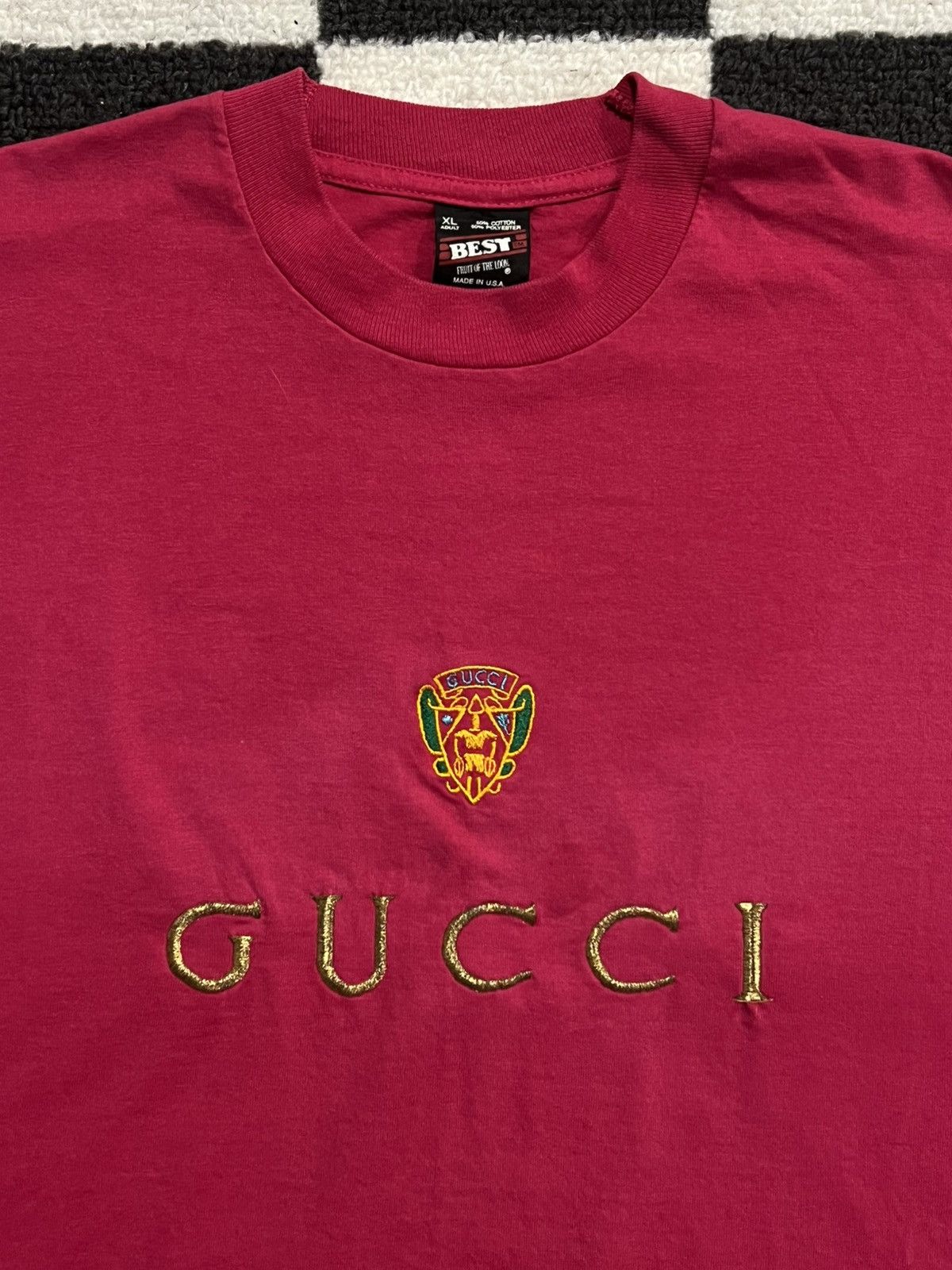 Vintage Vintage 90's Gucci Bootleg Embroidered Tee Size US XL / EU 56 / 4 - 2 Thumbnail