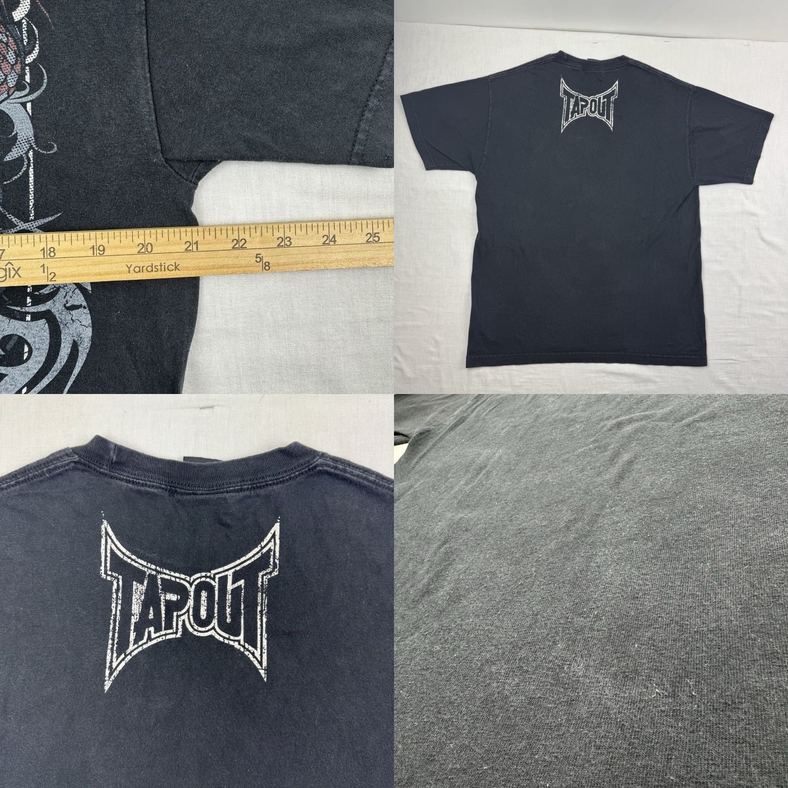 Tapout VINTAGE Tapout T Shirt Adult Large All Over Print Grunge Hipster MMA Combat Skulls Shirt Mens Black Cotton Dry? Size US L / EU 52-54 / 3 - 8 Thumbnail