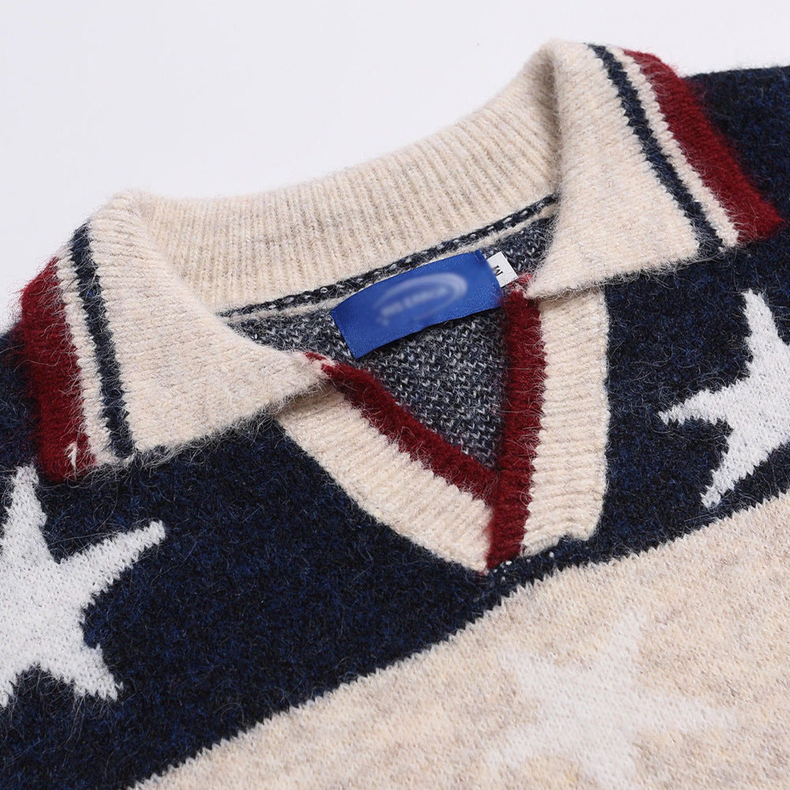 Vintage Red White Blue Striped Collared Knit Sweater Size US M / EU 48-50 / 2 - 3 Thumbnail
