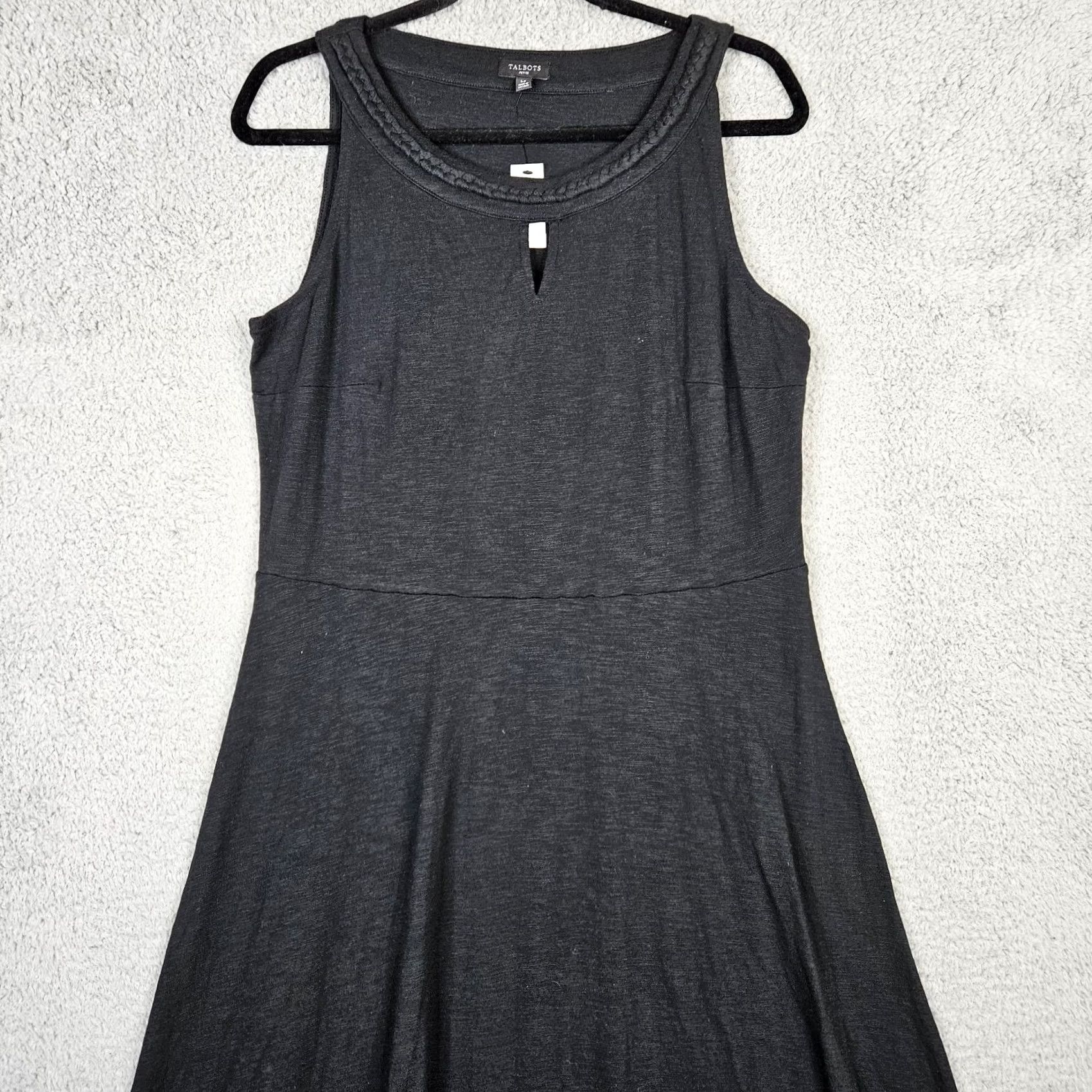 Talbots Talbots Women's Black Round Neck Midi Casual Dress PL Petite New Size L / US 10 / IT 46 - 4 Thumbnail