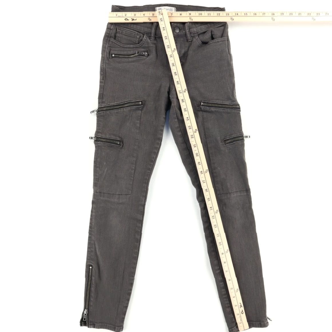 Madewell Madewell Stretch Punk Zip Cargo Jeans Pants Charcoal Women's 25 Slim Shirt Pants Urban Punk Cargo Canvas Charcoal Womens 25 Size 42" / US 20 - 3 Thumbnail
