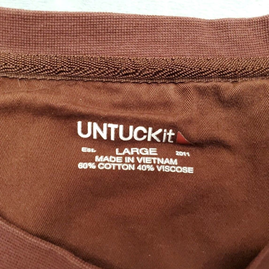 UNTUCKit UNTUCKit Mens L Brown Vanerosa Henley Long Sleeve Viscose Blend Pullover Shirt Size US L / EU 52-54 / 3 - 5 Thumbnail