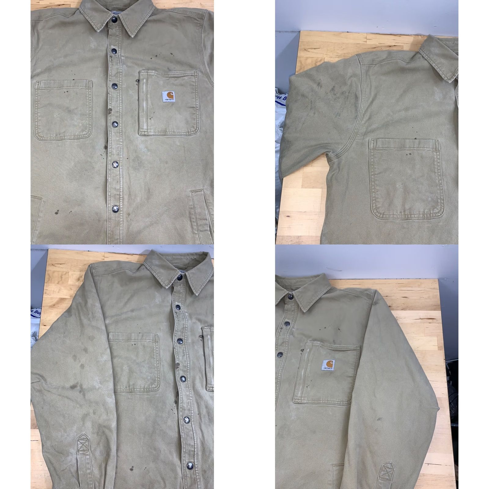 Carhartt Carhartt Rugged Flex Shirt Jacket Shacket Men L Canvas Fleece Lined 13165 Brown Long Sleeve Workwear Casual Size US L / EU 52-54 / 3 - 8 Thumbnail
