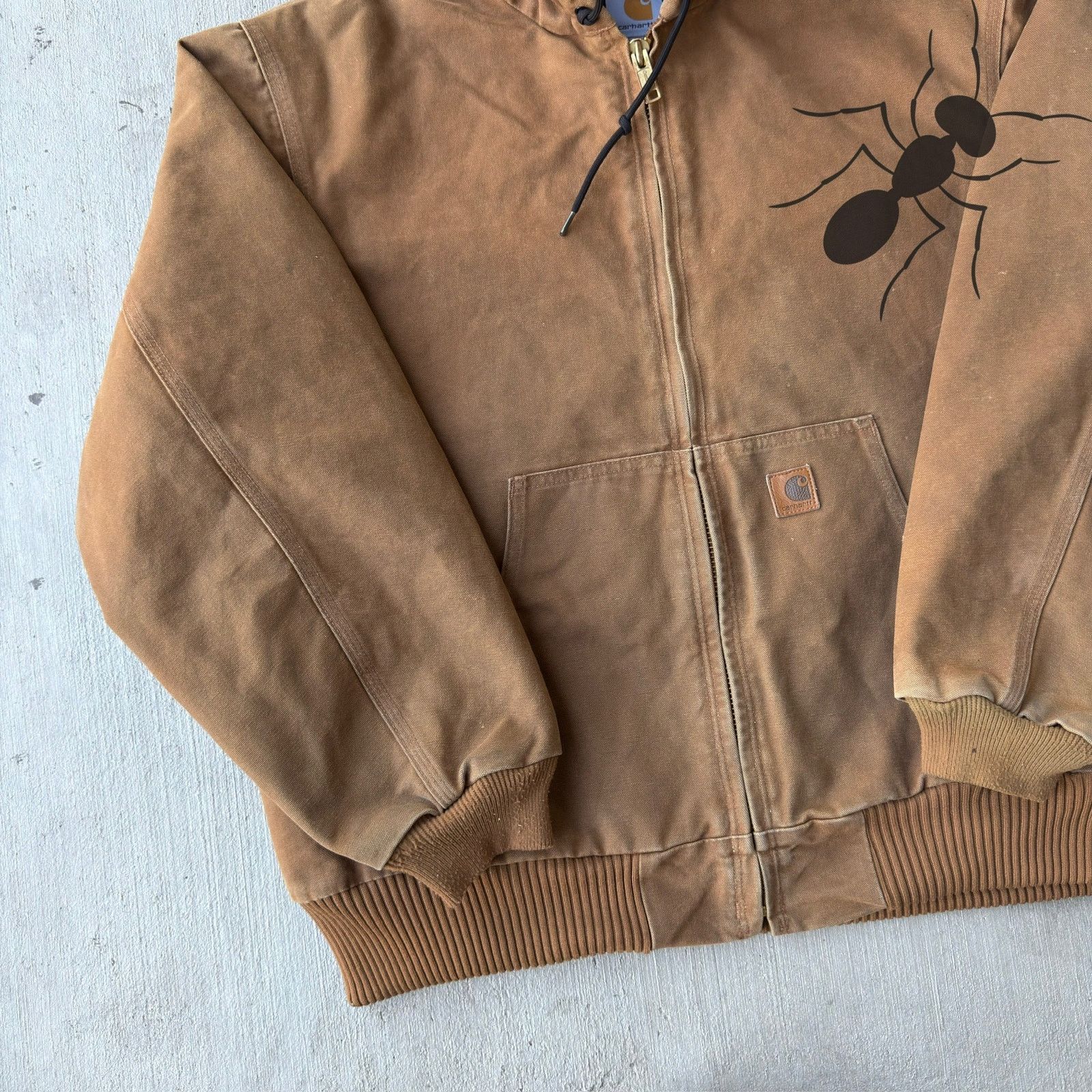 Carhartt × Vintage Carhartt J130 BRN brown hooded work wear jacket Size US L / EU 52-54 / 3 - 4 Thumbnail
