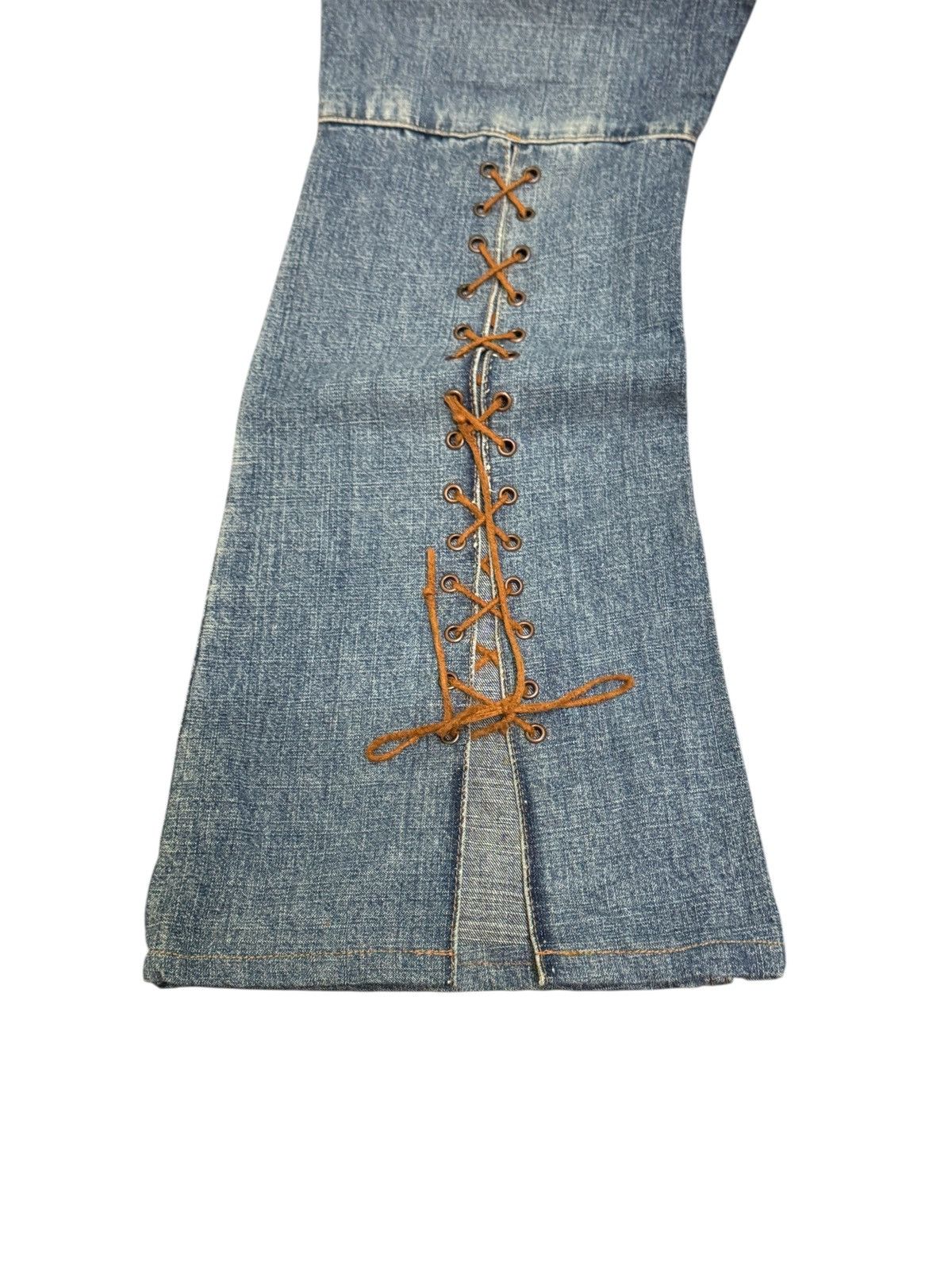 If Six Was Nine Vintage Lace-Up Flare L.e.i Jeans Boho Y2K Corset Pants Size US 30 / EU 46 - 12 Thumbnail