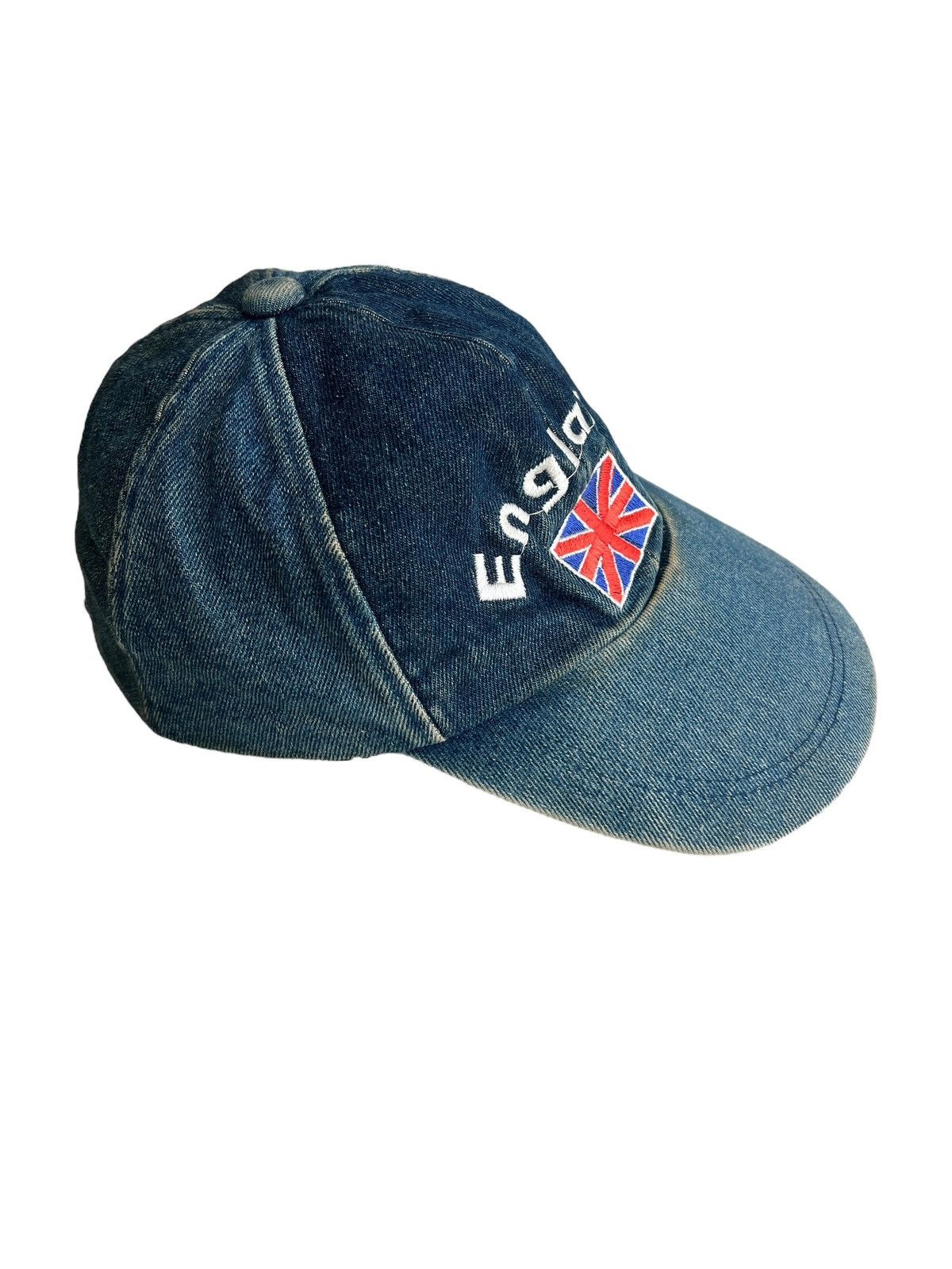 Vintage Vintage England Flag Embroidery Distressed Denim Hat Size ONE SIZE - 2 Thumbnail