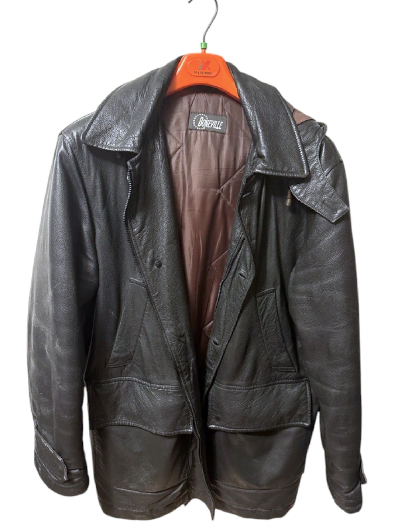 Boneville Massimo Osti Boneville Leather Field Jacket 1990s Size US L / EU 52-54 / 3 - 1 Thumbnail