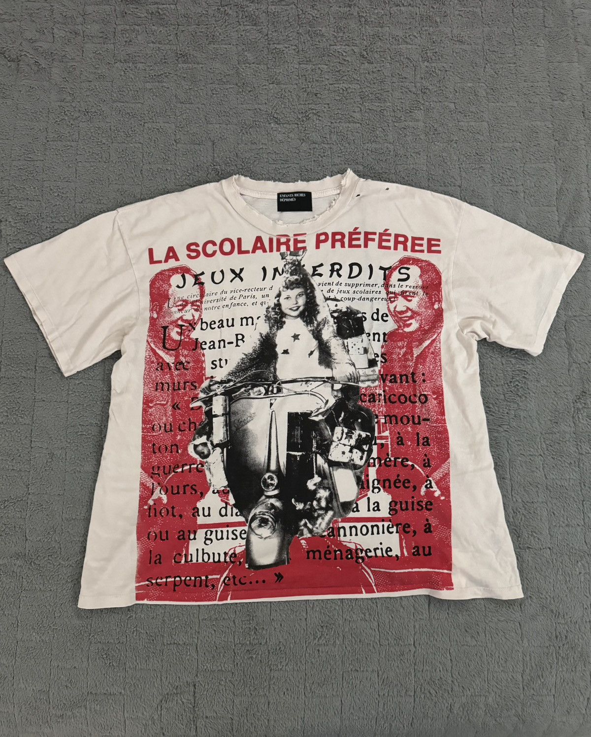 Enfants Riches Deprimes ERD LA SCOLAIRE PRÉFÉREE T-SHIRT ANTIQUE WHITE ❤️🏳️ Size US XL / EU 56 / 4 - 2 Thumbnail