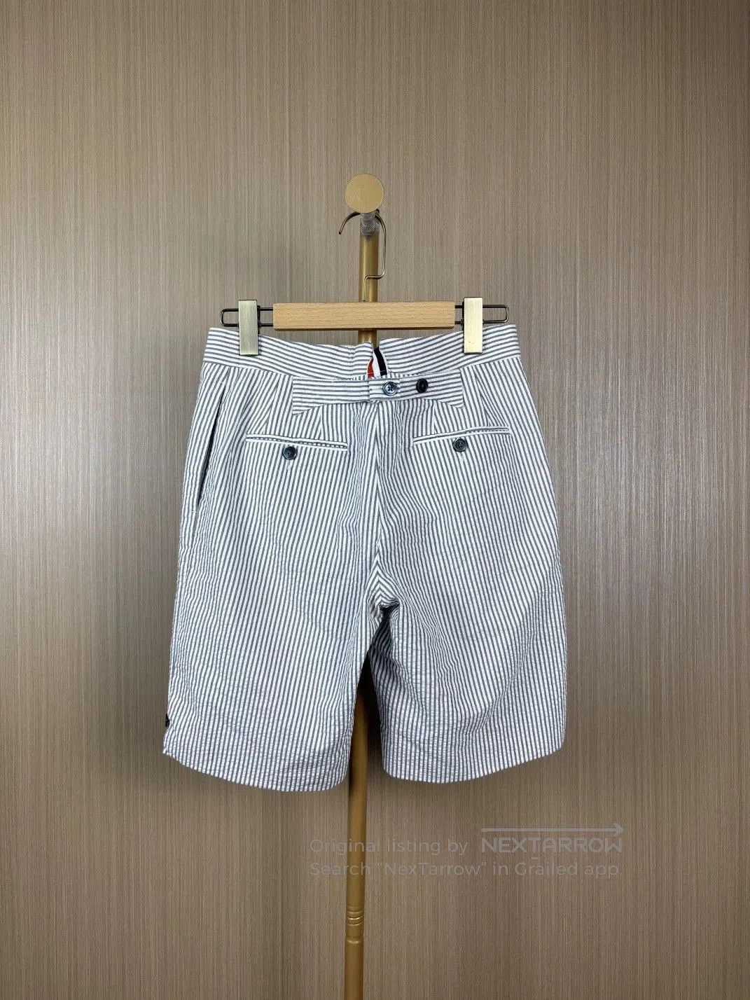 Thom Browne thom browne white gray striped shorts 38. Size US 38 / EU 54 - 2 Thumbnail