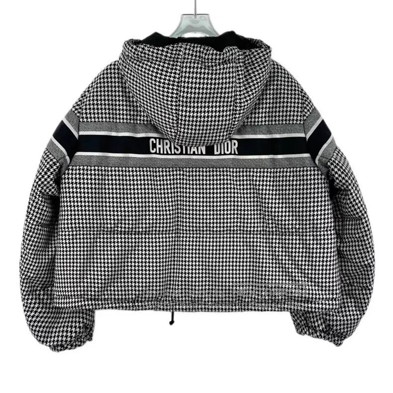 Dior Dior Black and white color-blocked checkered hooded zipper Size M / US 6-8 / IT 42-44 - 2 Thumbnail