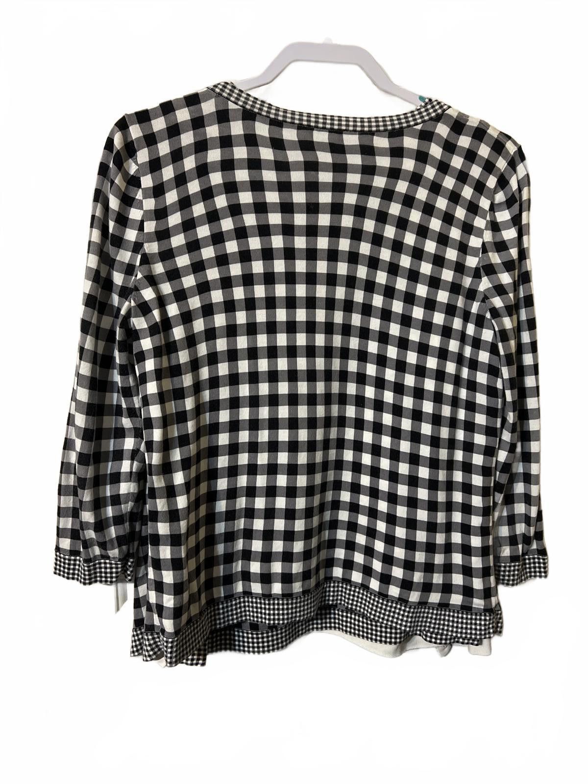 Other Talbots Black White Gingham Cardigan & Tank Coastal Grandma Size M / US 6-8 / IT 42-44 - 5 Thumbnail