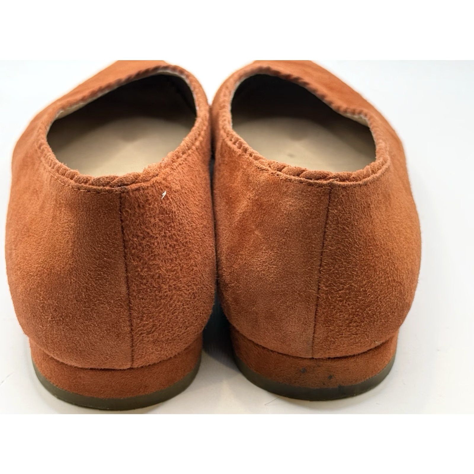 Eileen Fisher Eileen Fisher Posy Ballet Flats Women Size 7 Suede Orange Pointed Toe Scalloped Slip On Leather Lining Leather Outsole Flat Size US 7 / IT 37 - 5 Thumbnail