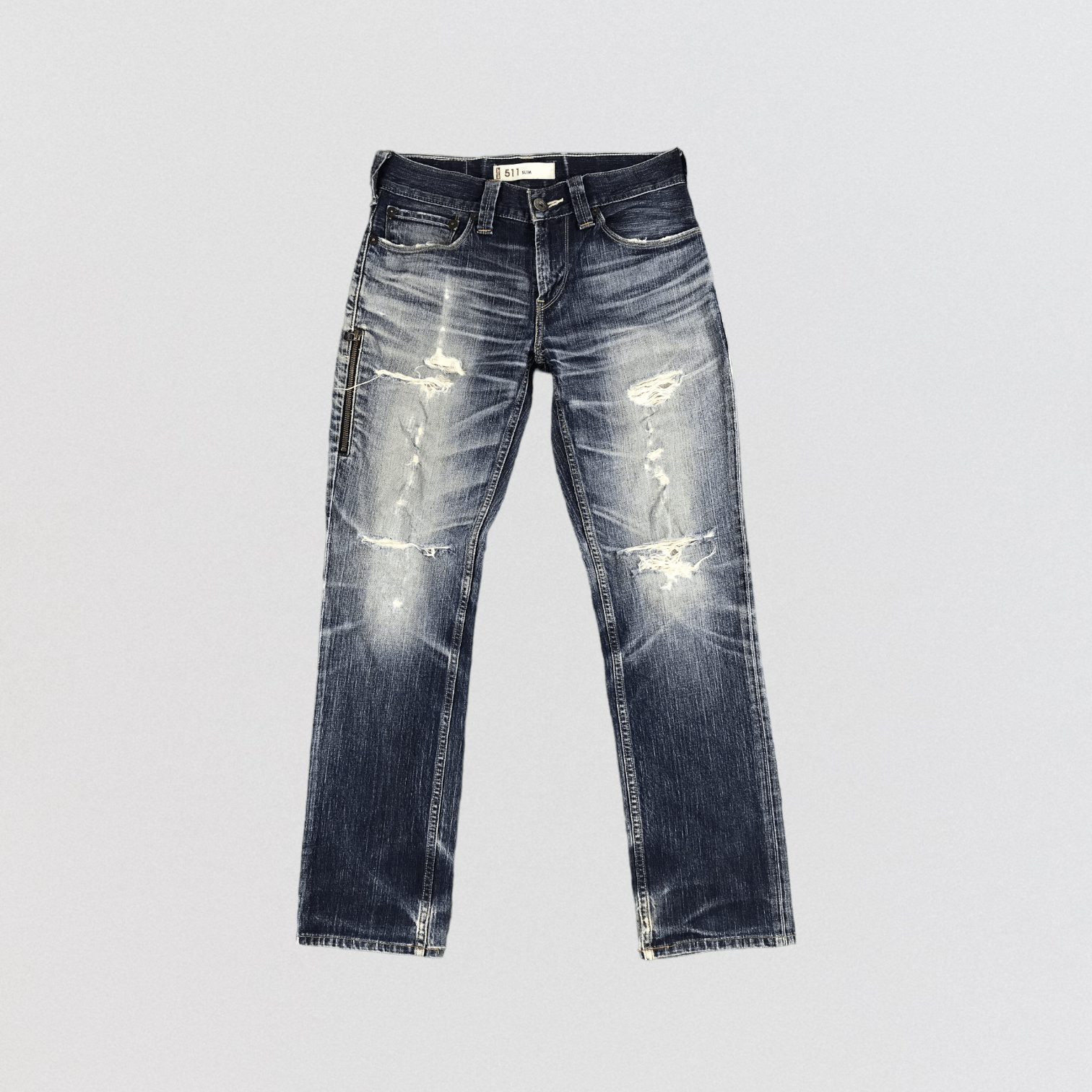 Levi's × Vintage Vintage Distress Levis 511 Jeans-JM475 Size US 31 - 1 Thumbnail