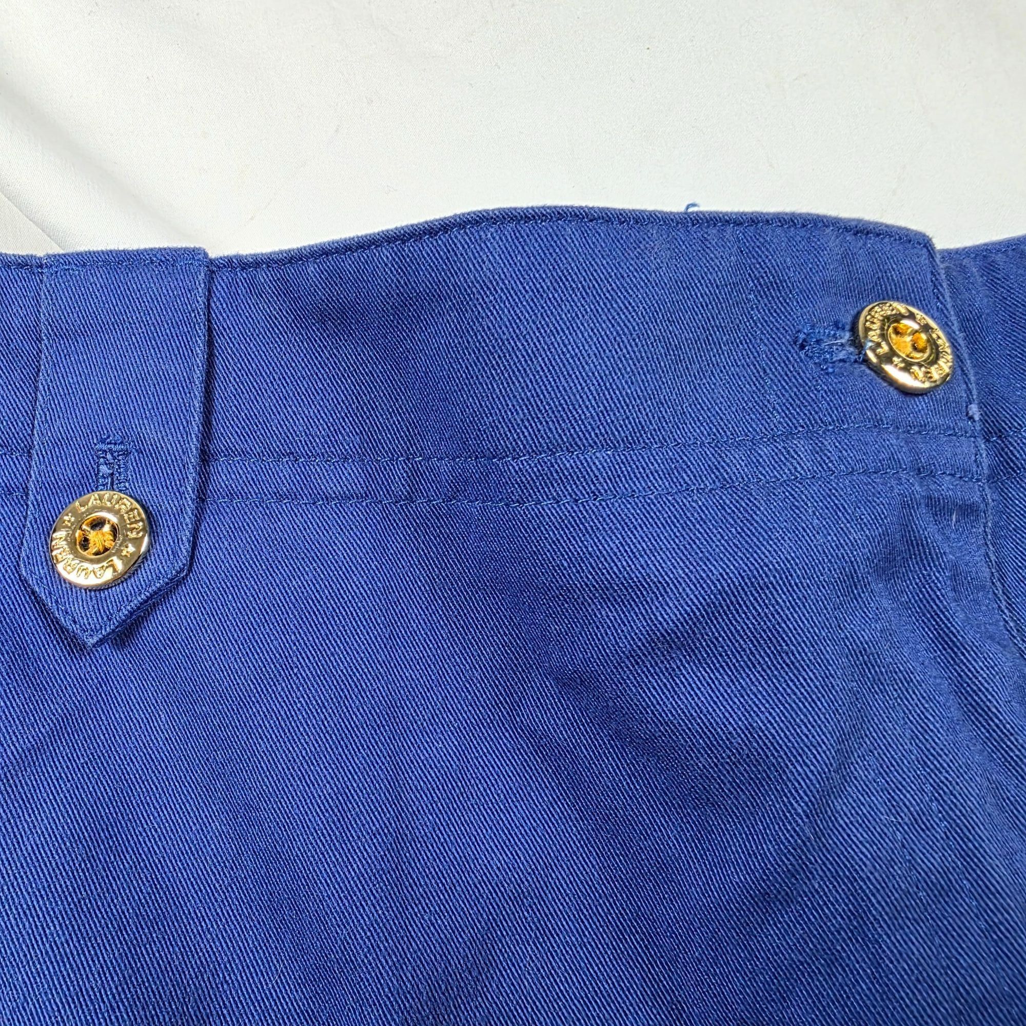 Lauren Ralph Lauren Lauren Ralph Lauren Womens Size 10 Blue Cuffed Shorts Gold B Size 32" / US 10 / IT 46 - 4 Thumbnail