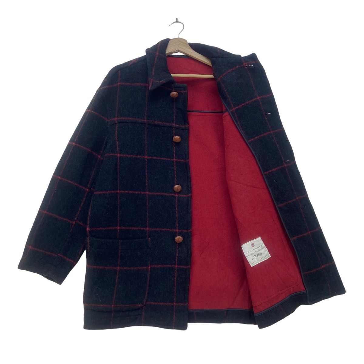 Original Montgomery Made in England Montgomery Checkered Wool Heavy Coat Size US M / EU 48-50 / 2 - 3 Thumbnail