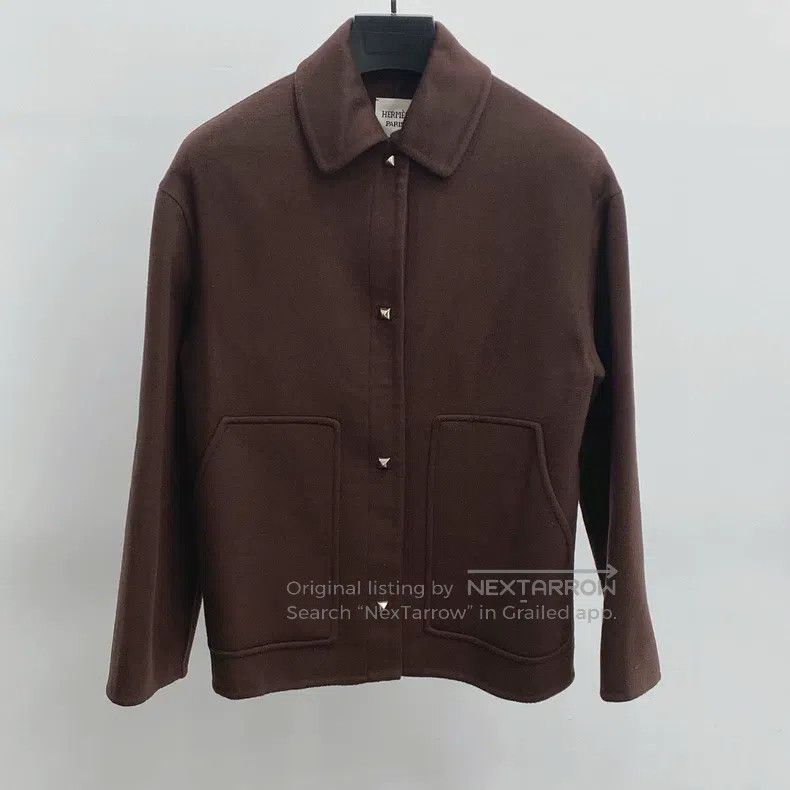 Hermes Hermes Brown 100% cashmere coat Size XXS / US 00 / IT 34 - 1 Thumbnail