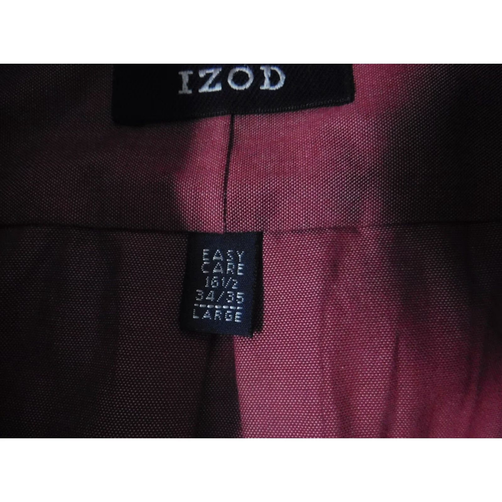 Izod IZOD Shirt Mens Large Red Easy Care Classic Button-Up Knit Cotton Long Sleeve Collared Button-Down Logo Size US L / EU 52-54 / 3 - 4 Thumbnail