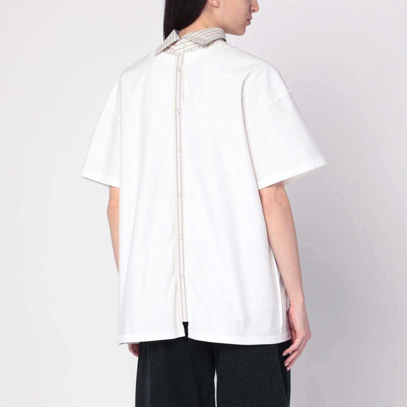 Maison Margiela o1d2blof0426 Short Sleeve T-Shirt in White Size M / US 6-8 / IT 42-44 - 3 Thumbnail