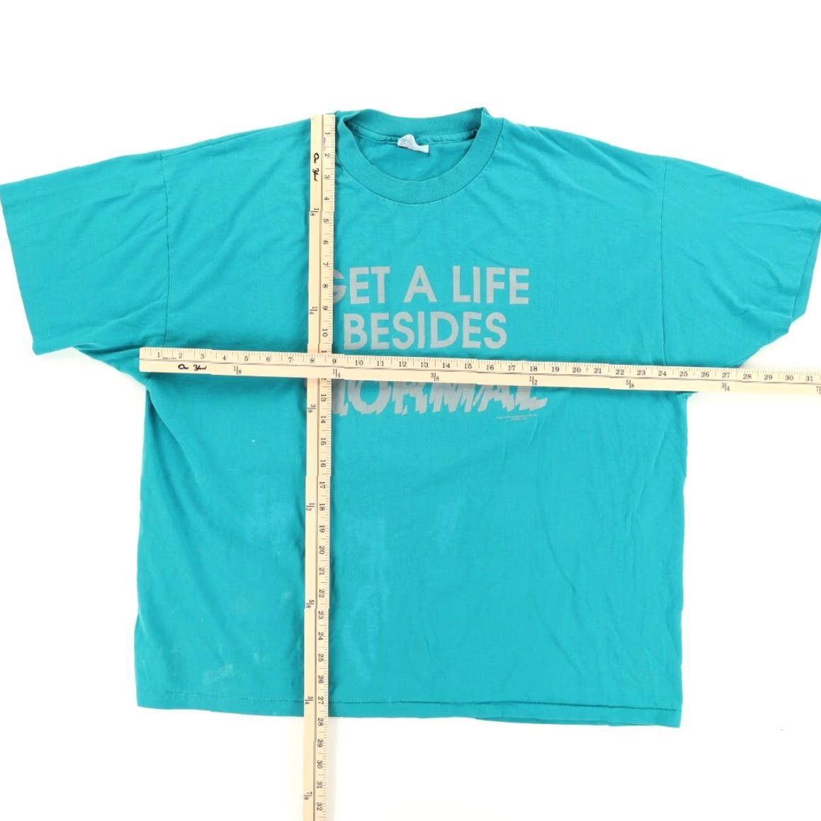 Hanes VINTAGE Hanes Shirt Teal 2XL Mens Get a Life Besides Normal Solid T-Shirt Size US XXL / EU 58 / 5 - 3 Thumbnail