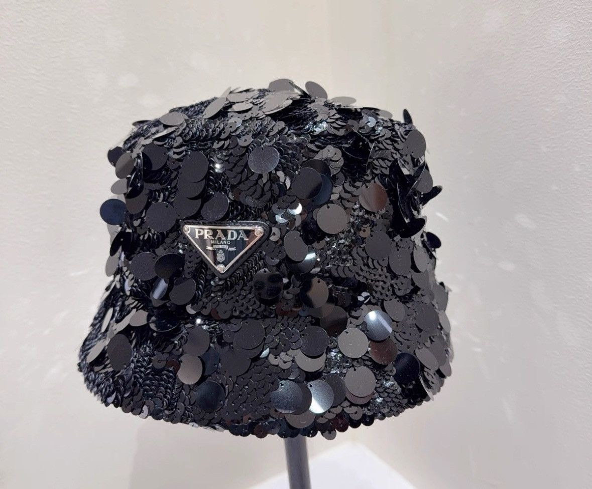 Prada Prada Size S Metal triangle sequin fisherman's hat size S Size ONE SIZE - 4 Thumbnail