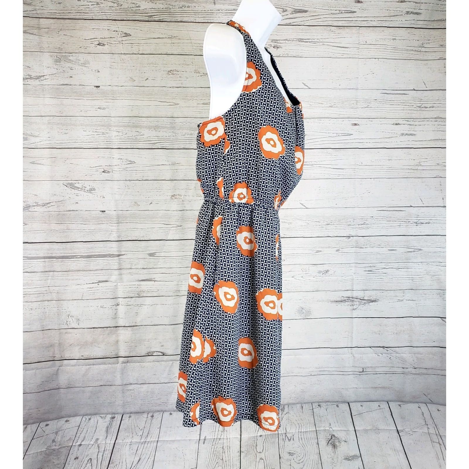 Vintage Tulle Womens Dress Sleeveless Sz Medium Blue Orange Floral Racer Back Size M / US 6-8 / IT 42-44 - 3 Thumbnail