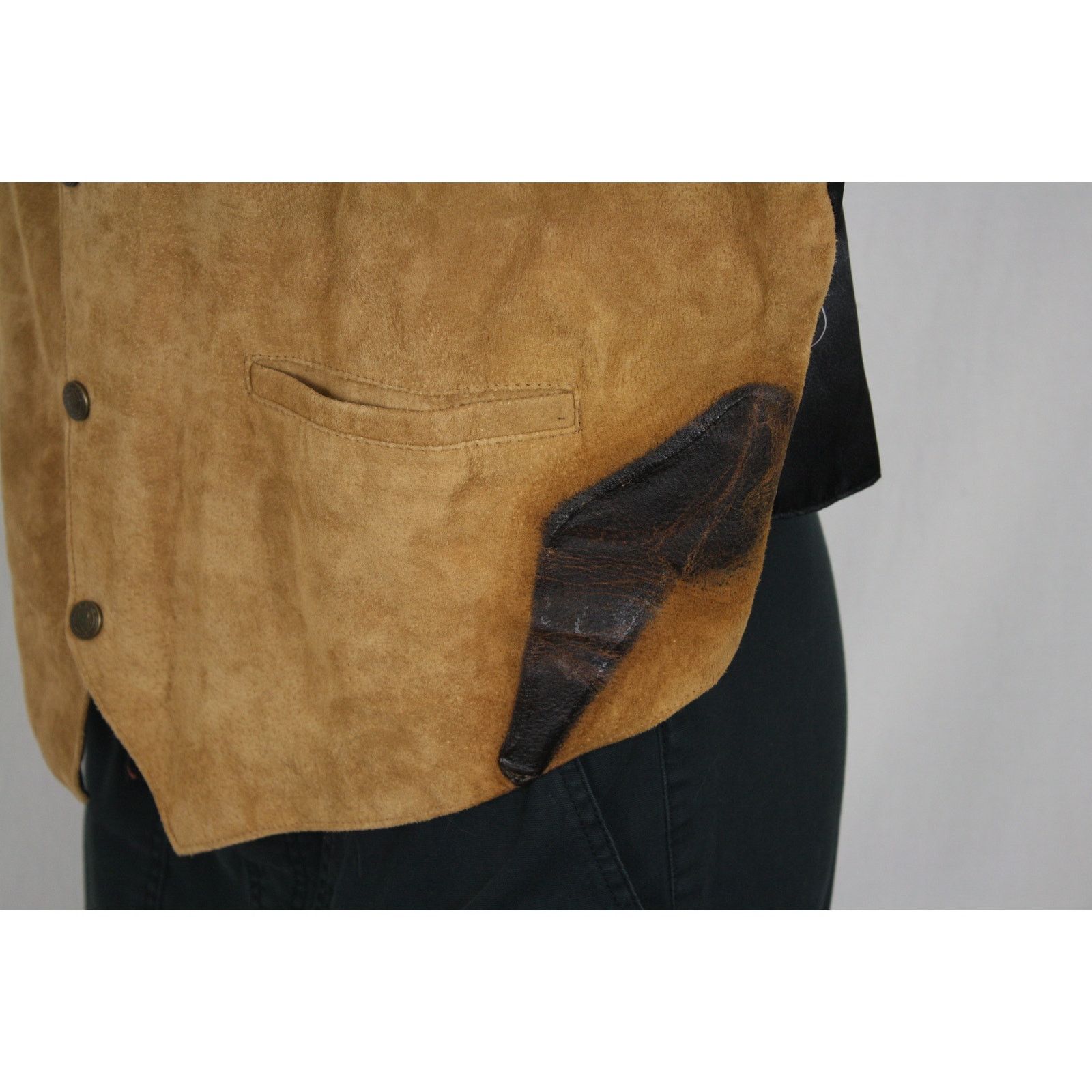 Scully Vintage Scully Vest 2X Distressed Suede Western Leather Size XXL / US 16-18 / IT 52-54 - 3 Thumbnail