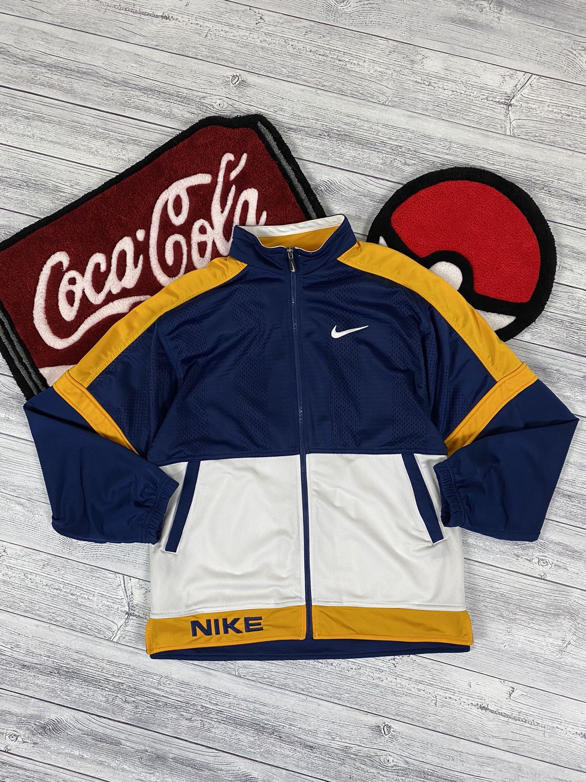 Nike × Vintage Vintage Nike 90s big logo centre swoosh track top Size US M / EU 48-50 / 2 - 2 Thumbnail