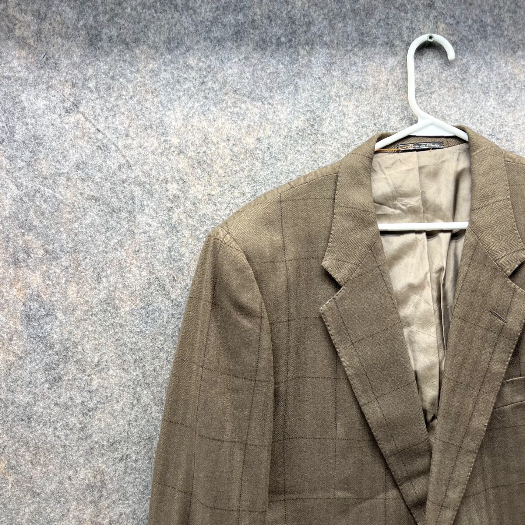 Corneliani Corneliani Blazer Men 42L Brown Cashmere Rayon Glen Check Single-Breasted One-Button Jacket Coat Tailored Blazer Mens Jacket Fashion Suit Casual Size 42R - 3 Thumbnail