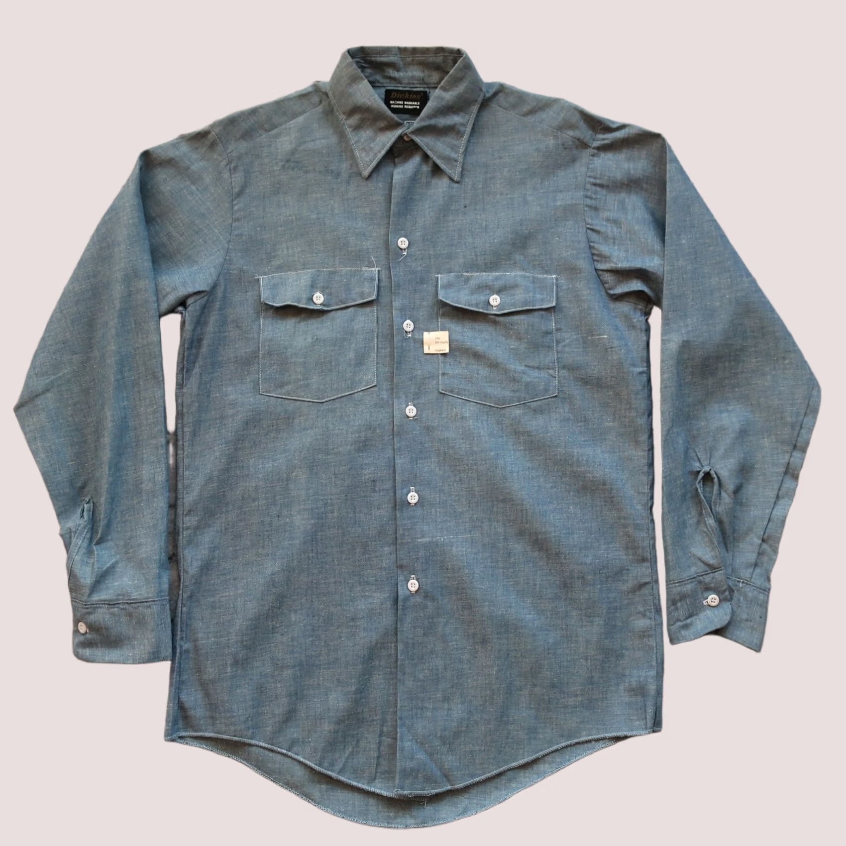 Dickies VINTAGE Dickies Chambray Work Shirt Mens 60s Size 15 Blue Button-Up Size US M / EU 48-50 / 2 - 1 Thumbnail