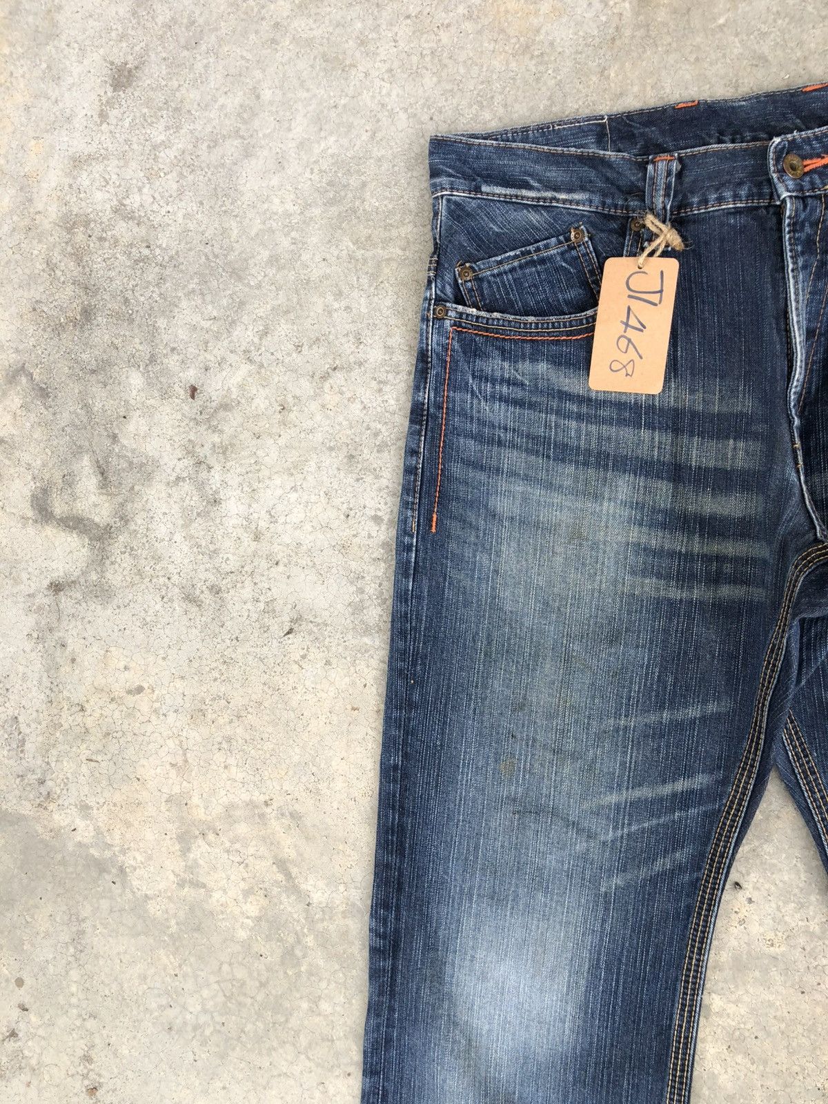 If Six Was Nine Japanese Edwin Flared Jeans Distressed Back Buckle Size US 34 / EU 50 - 4 Thumbnail
