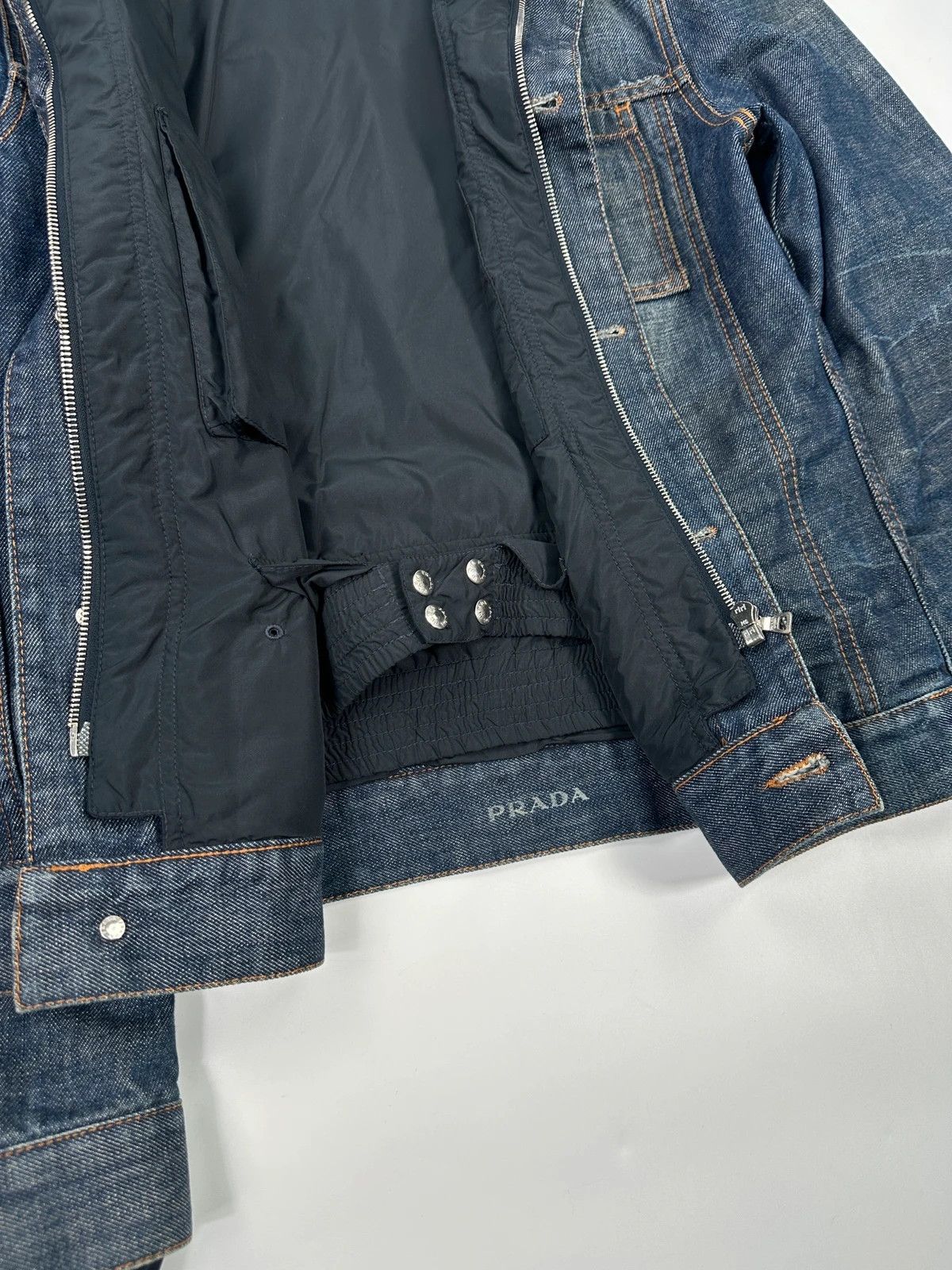 Prada Prada Milano FW2005 Indigo Blue Nylon Lining Denim Jacket Size US M / EU 48-50 / 2 - 10 Thumbnail