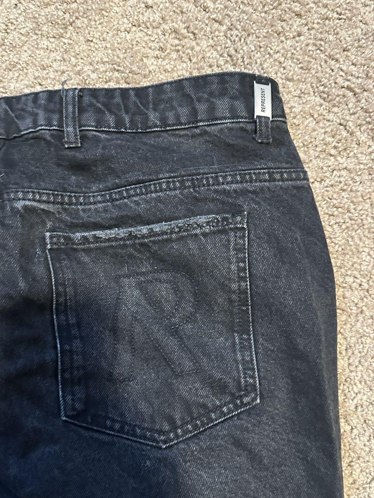 Represent Clo. Represent R2 Stepped Hem Denim - Off Black - 38 / Off Black Size US 38 / EU 54 - 4 Thumbnail