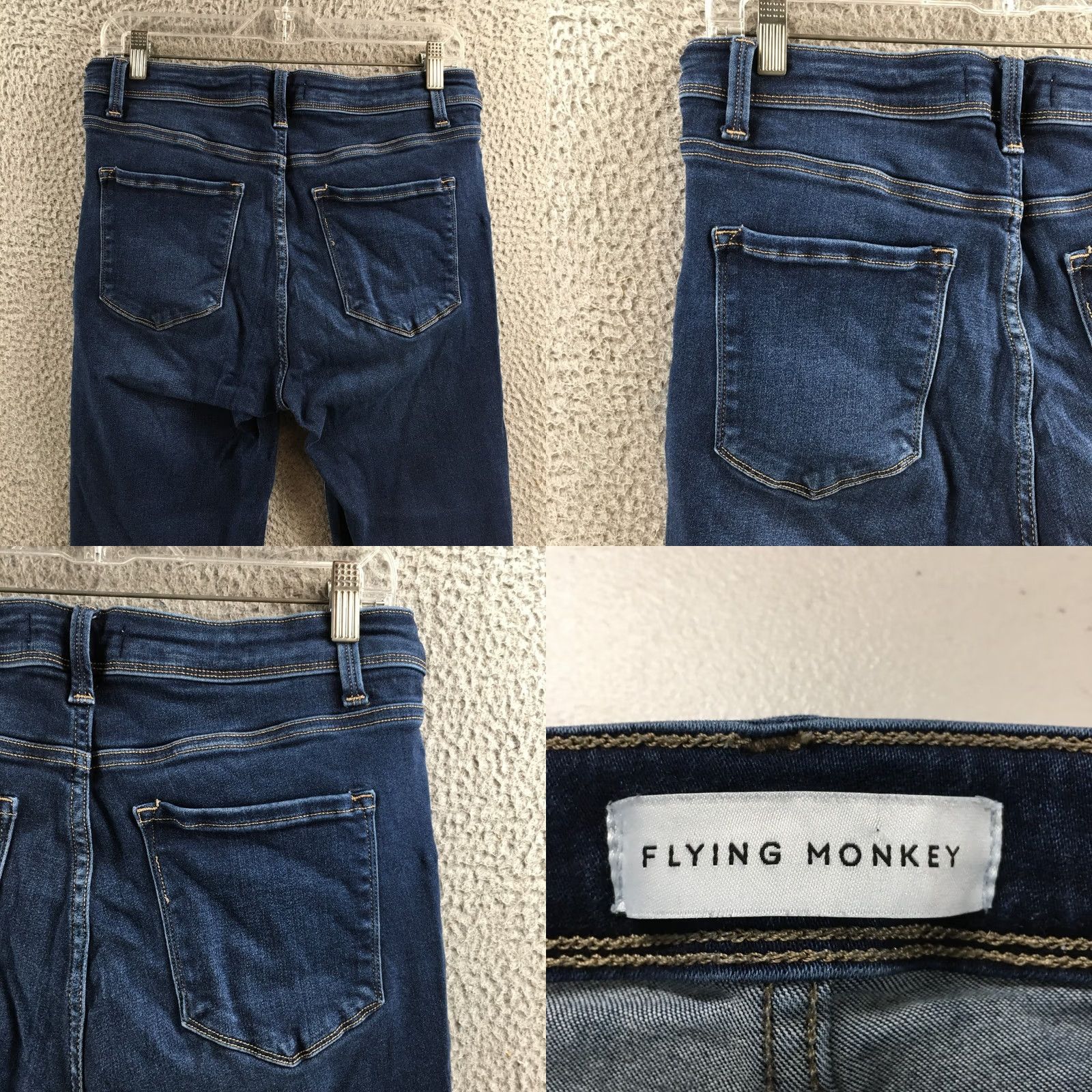 Vintage Flying Monkey Jeans Womens 30 Blue Skinny Stretch Zip Fly Regular Denim Jeans Mens Womens Girls Boys Size 30" / US 8 / IT 44 - 9 Thumbnail