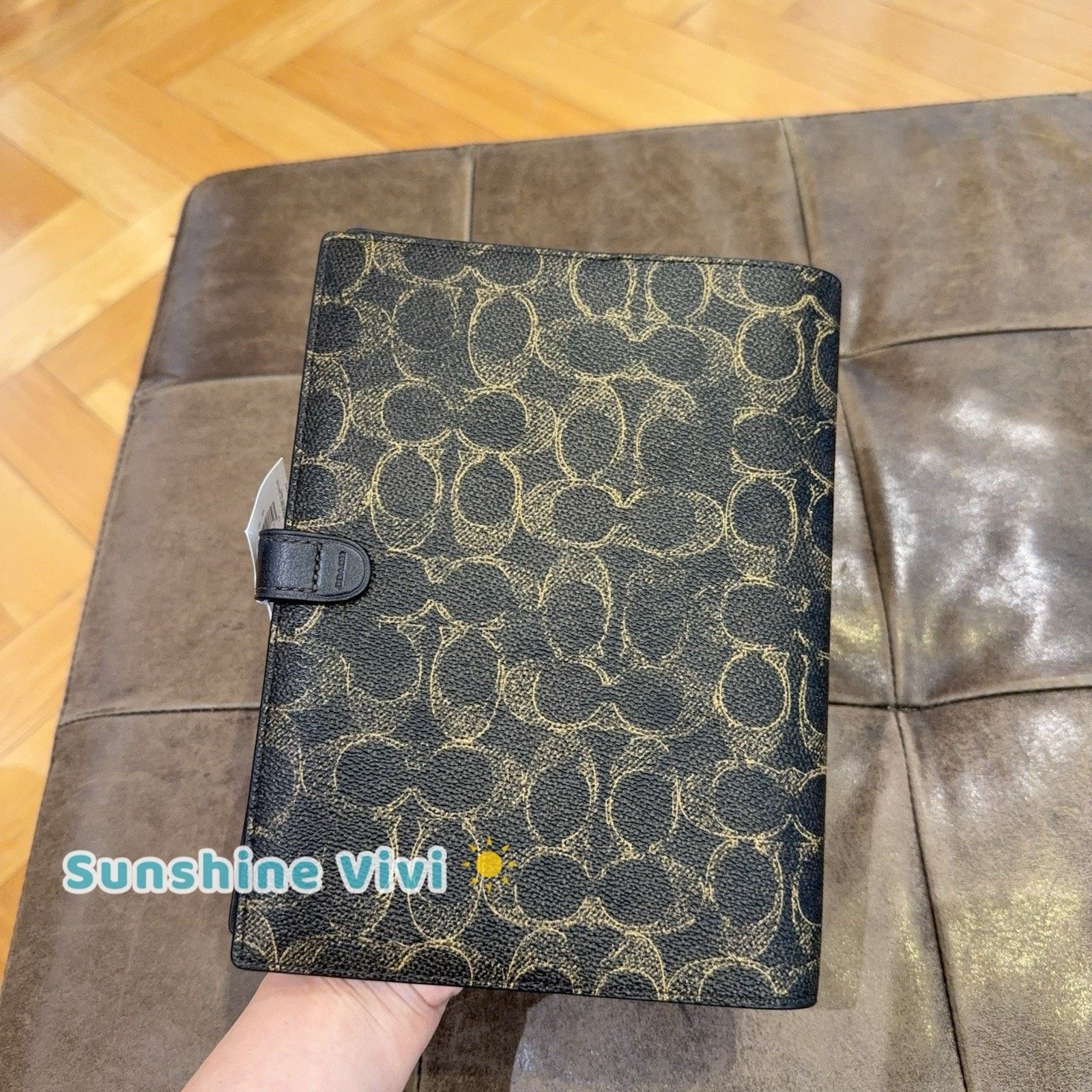 Coach NWT Coach Notebook Loved Signature Canvas Gold/Brown CDX99 Size ONE SIZE - 3 Thumbnail