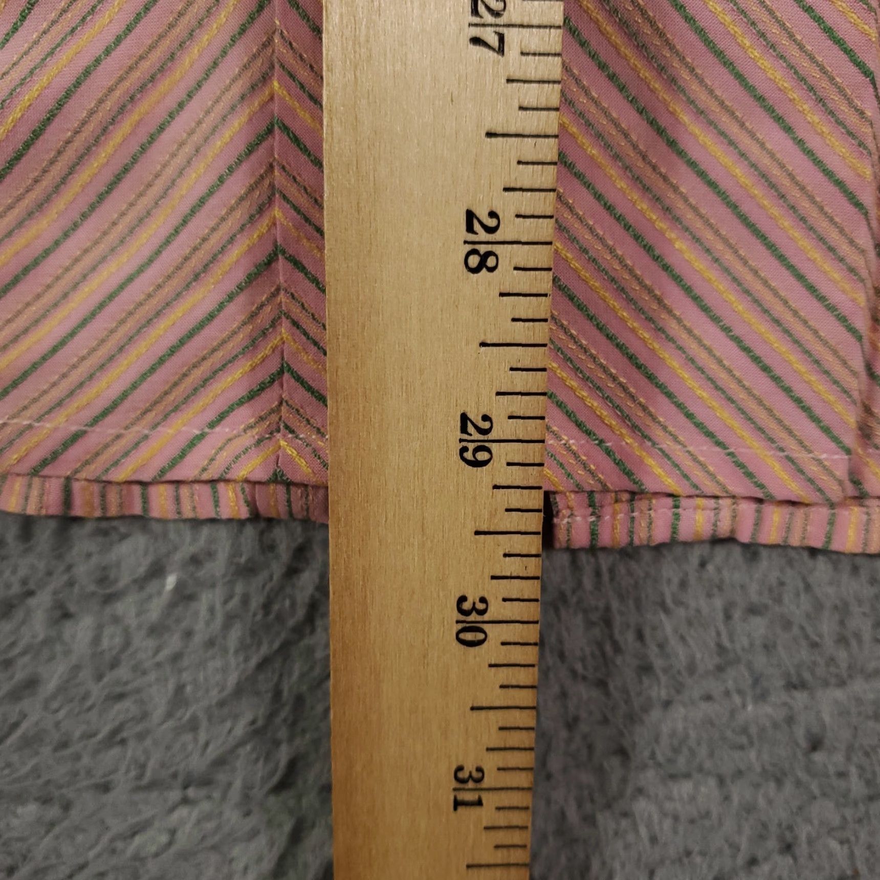 BUGATCHI BUGATCHI UOMO Shirt Mens Large Peach Striped Button-Up Long Sleeve Cotton Classic / Preppy Colorful Business Casual Formal Workwear Mens L Peach/Coral Size US L / EU 52-54 / 3 - 6 Thumbnail