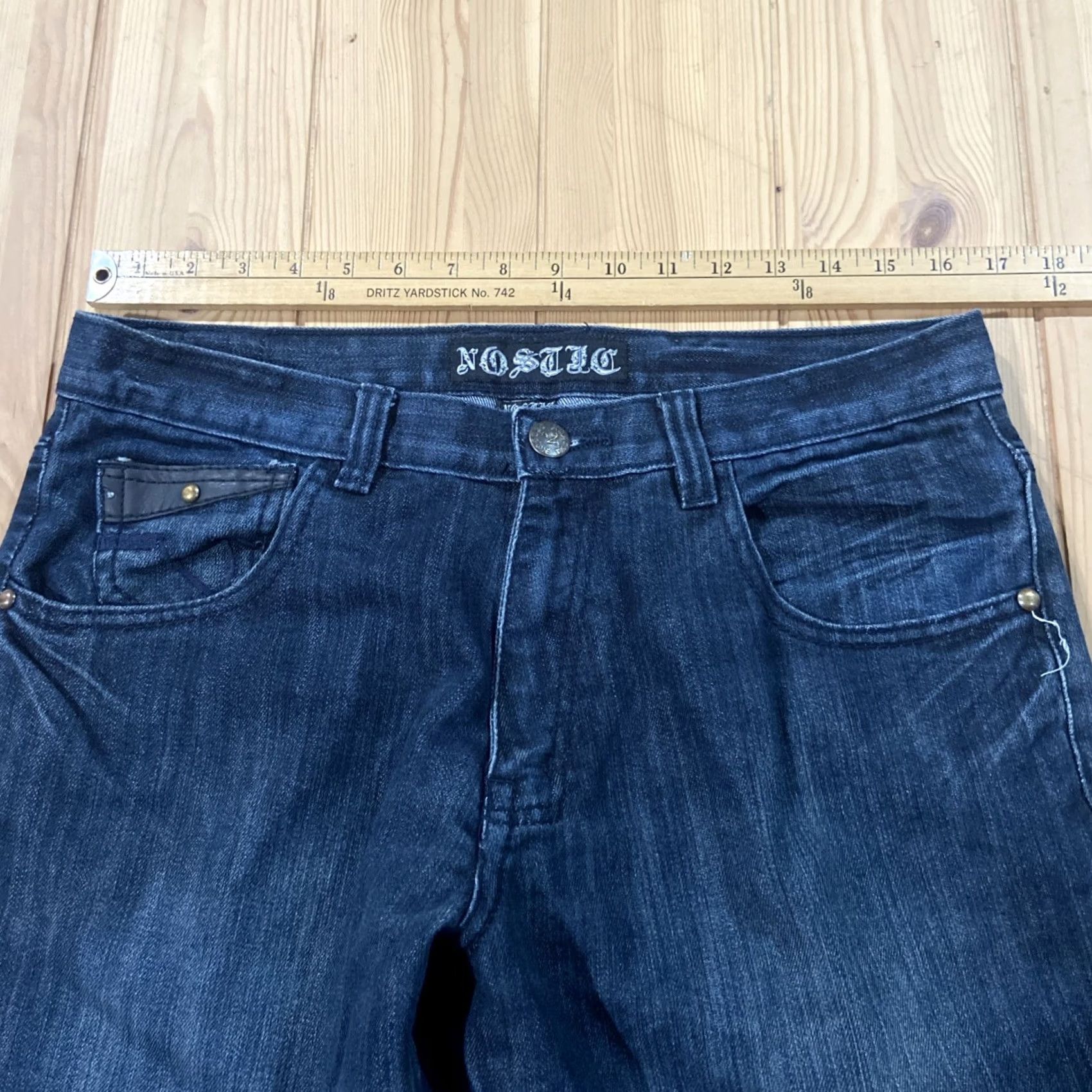 Denime Nostic Jeans Men's 34x32 Dark Wash Denim Regular 5-Pocket Zipper Button Straight Hip Hop Streetwear Y2K 90s Rock City Baggy? Size US 34 / EU 50 - 7 Thumbnail