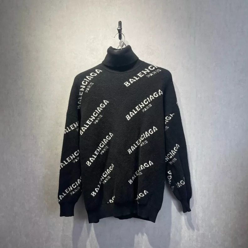 Balenciaga Balenciaga Logo Turtleneck Sweater - dmc Size US M / EU 48-50 / 2 - 1 Thumbnail