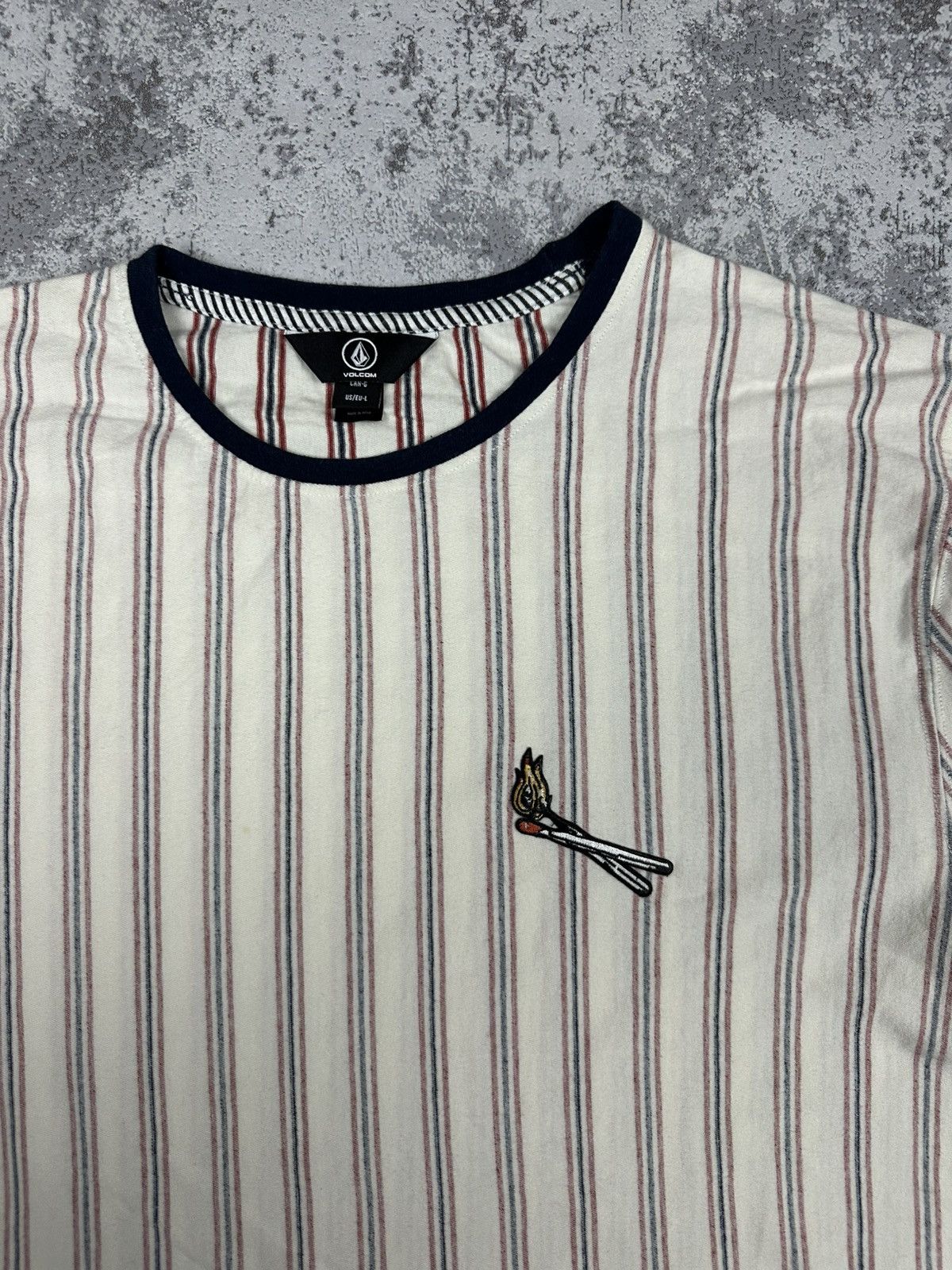 Volcom Volcom Striped Tee with Embroidered Match Design Size US L / EU 52-54 / 3 - 5 Thumbnail