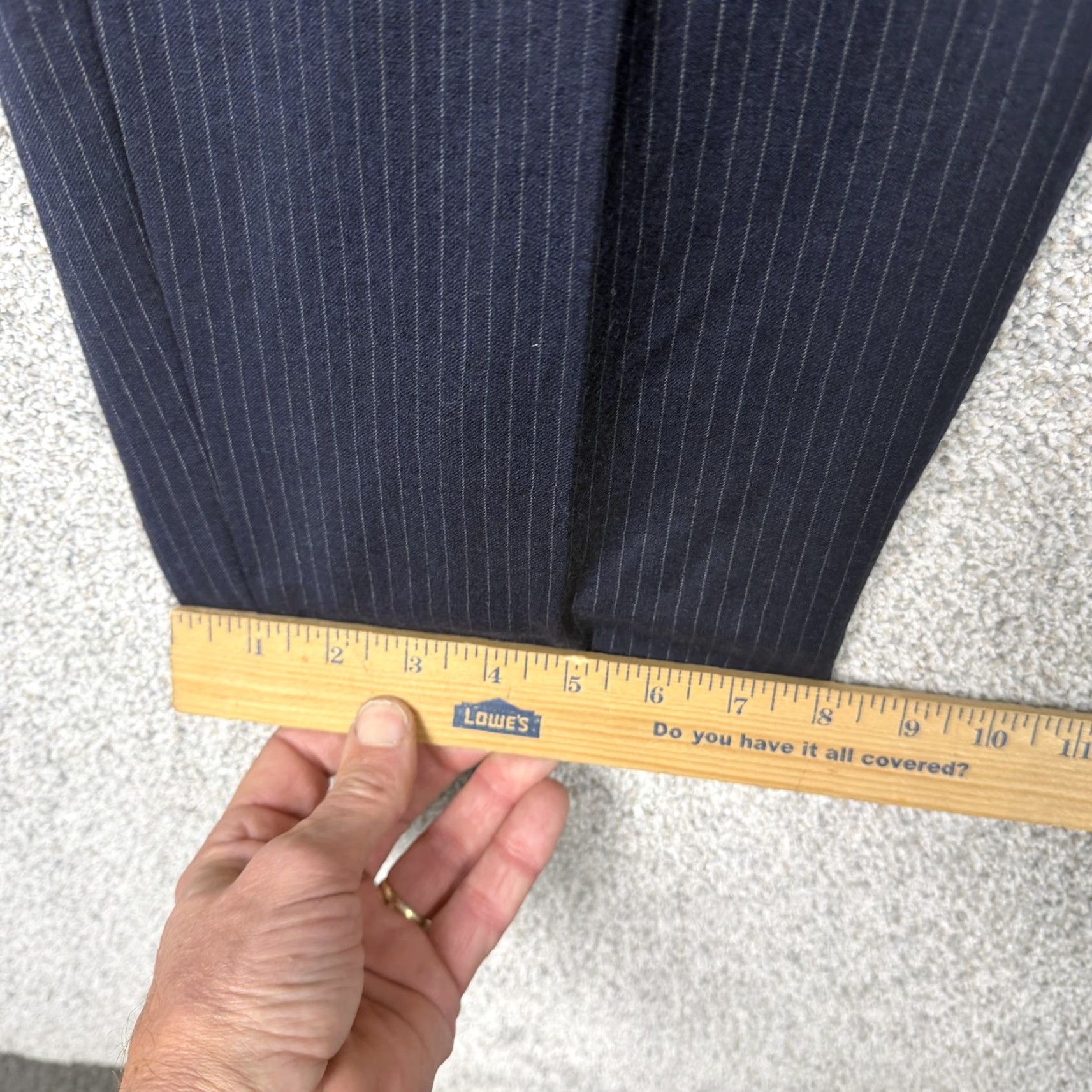 Ralph Lauren Y2K Lauren Ralph Lauren Pants Pinstripe Wool Lined Petite 12P Blue Dress Pants Office Size 34" / US 12 / IT 48 - 3 Thumbnail