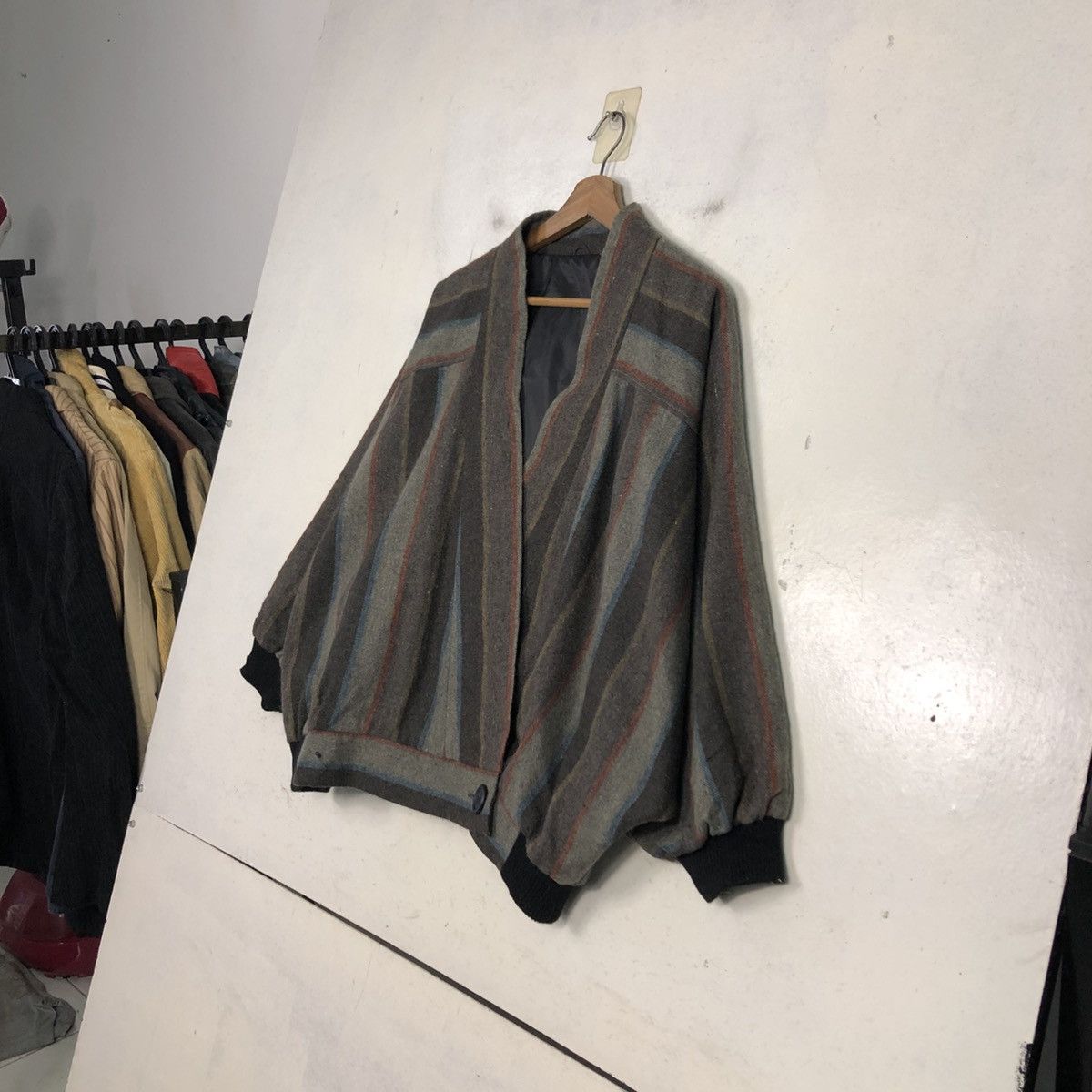 Issey Miyake 💥VINTAGE BOMBER CARDIGAN JACKET STRIPED JAPAN Size US M / EU 48-50 / 2 - 4 Thumbnail