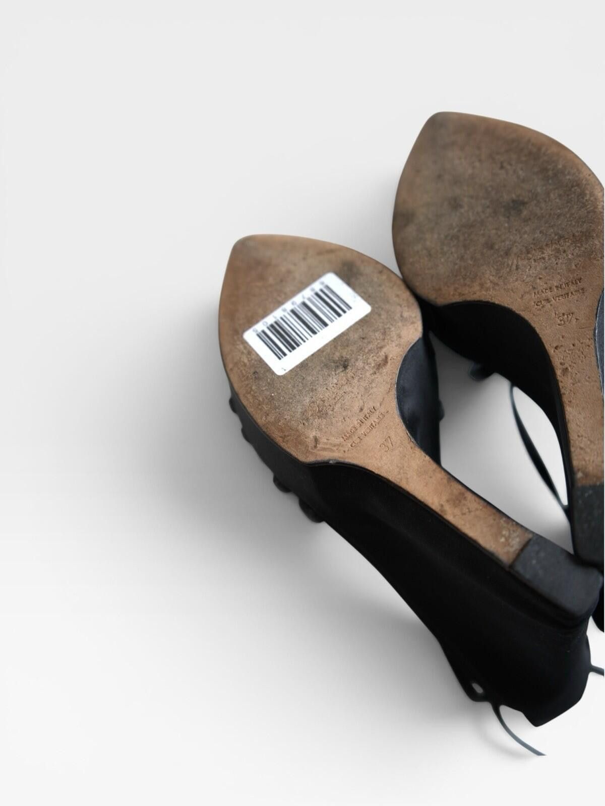 Saint Laurent Paris S/S 2001 Yves Saint Laurent Satin Lace-Up Heels VINTAGE Size US 7 / IT 37 - 10 Thumbnail